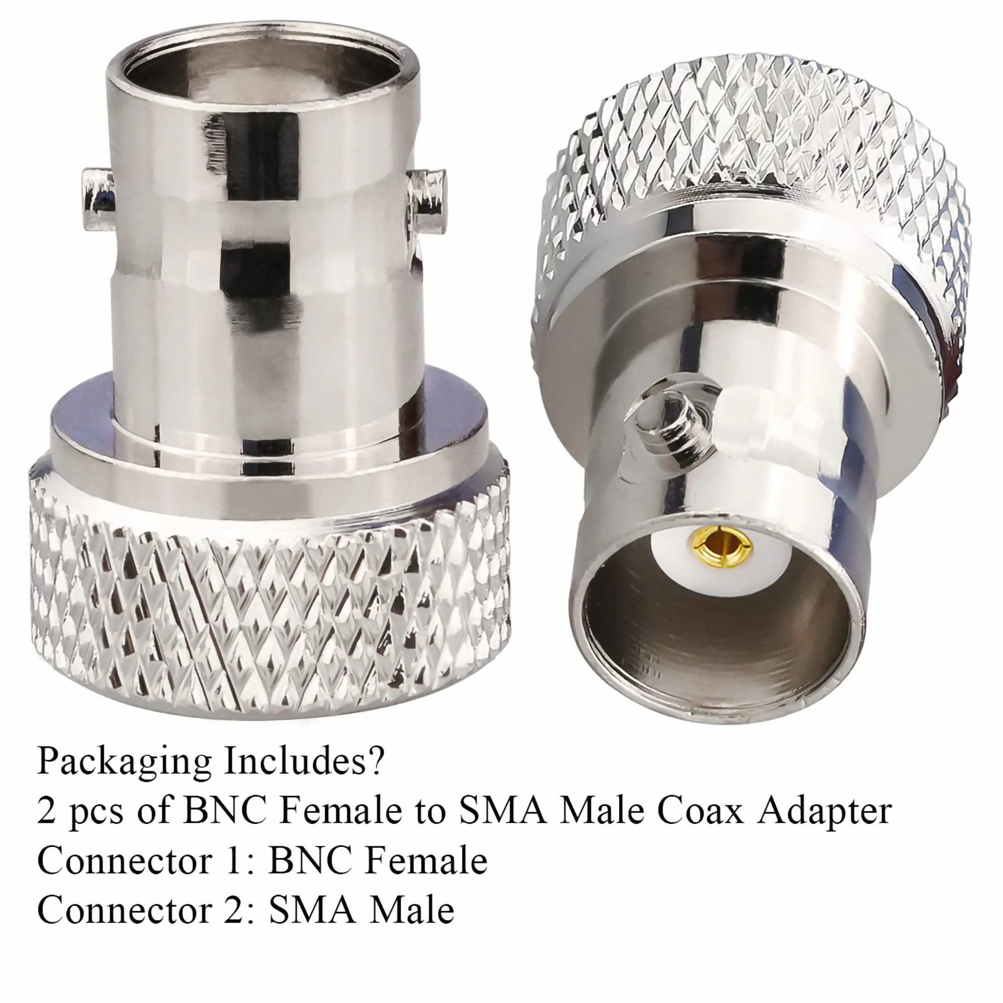 TUOLNK SMA-Stecker auf BNC-Buchse HF-Koax-Anschluss für Funkgerät Walkie Talkie HF-Koaxialadapter BNC auf SMA-Koax-Adapter 2 Set