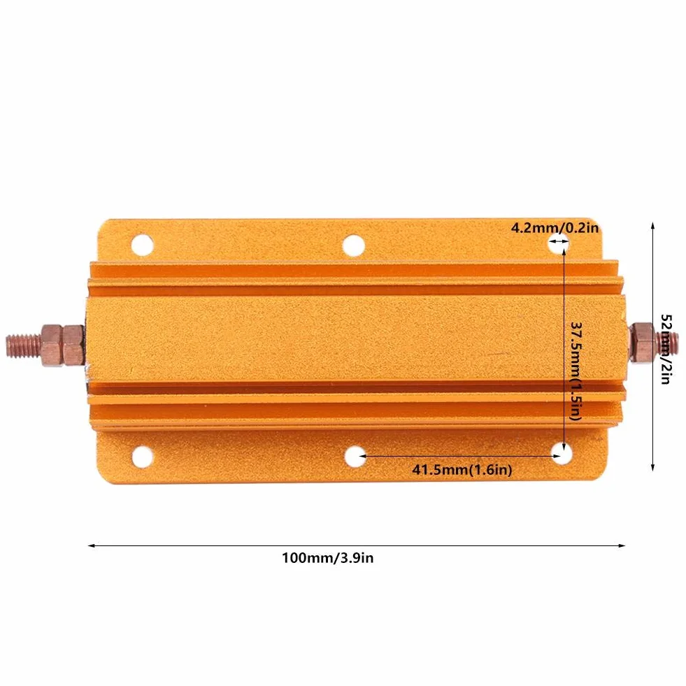 RX24 200W 8 Ohm Aluminiumgehäuse Drahtgewickelter Widerstand Hochleistungswiderstand 100 x 52 x 29 mm