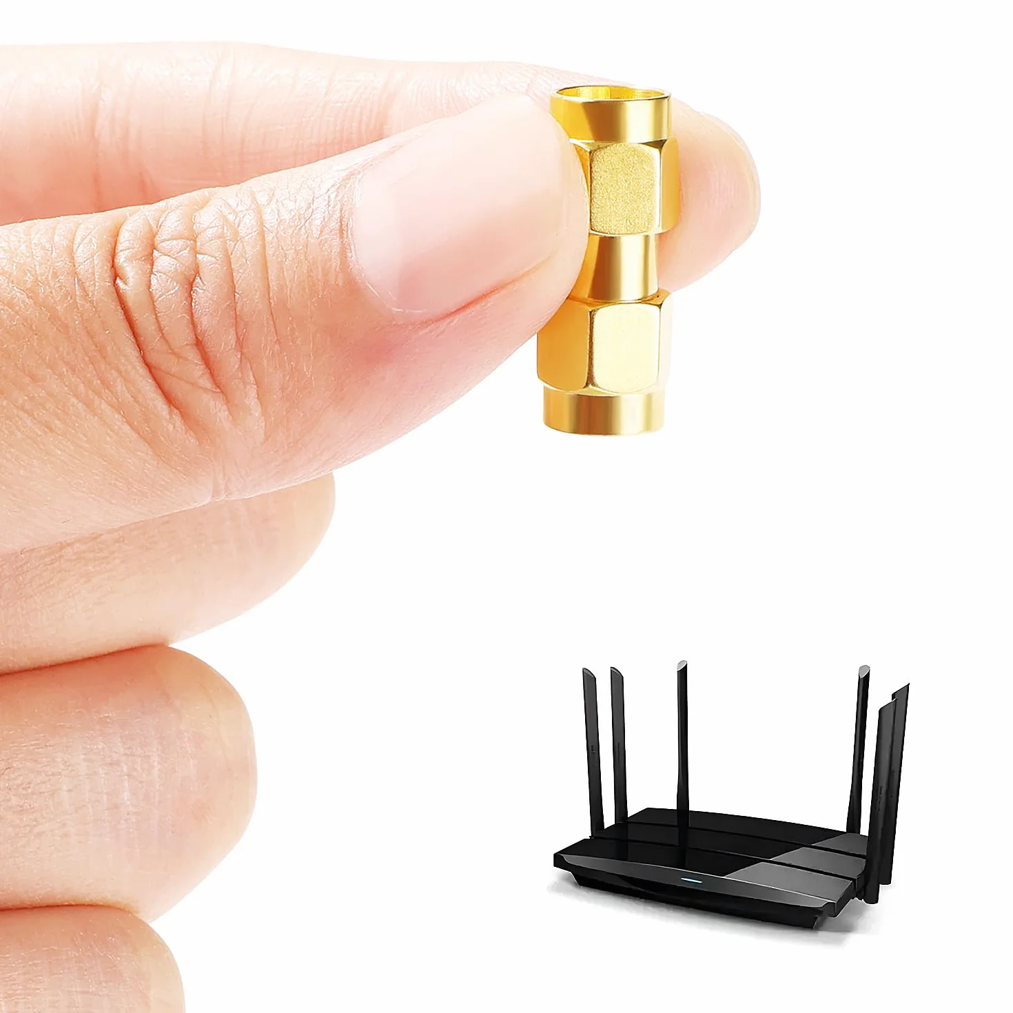 5 Sztuk RP-SMA Męski na RP-SMA Męski Wtyk Złącza, Adapter Anteny RF, do Anteny 2G/3G/4G LTE, Routera