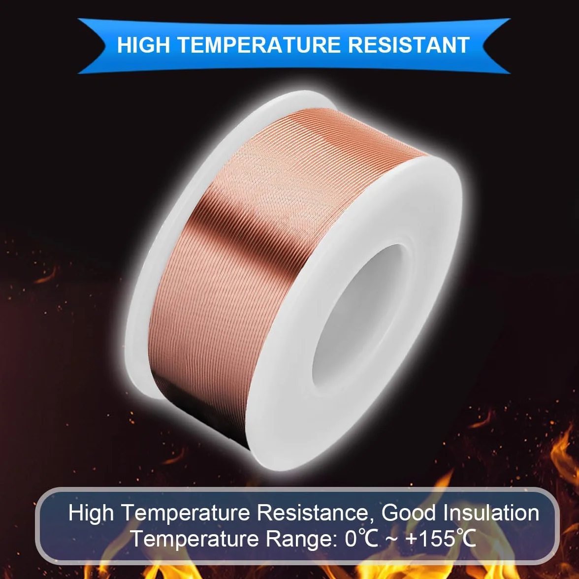 Xiatiaosann 24AWG drut magnetyczny, średnica 0,5 mm, emaliowany drut miedziany, 150 g, 85 m 0,05 mm, izolowany, odporny na wysokie temperatury 155℃ drut nawijany do silnika, transformatory z taśmą