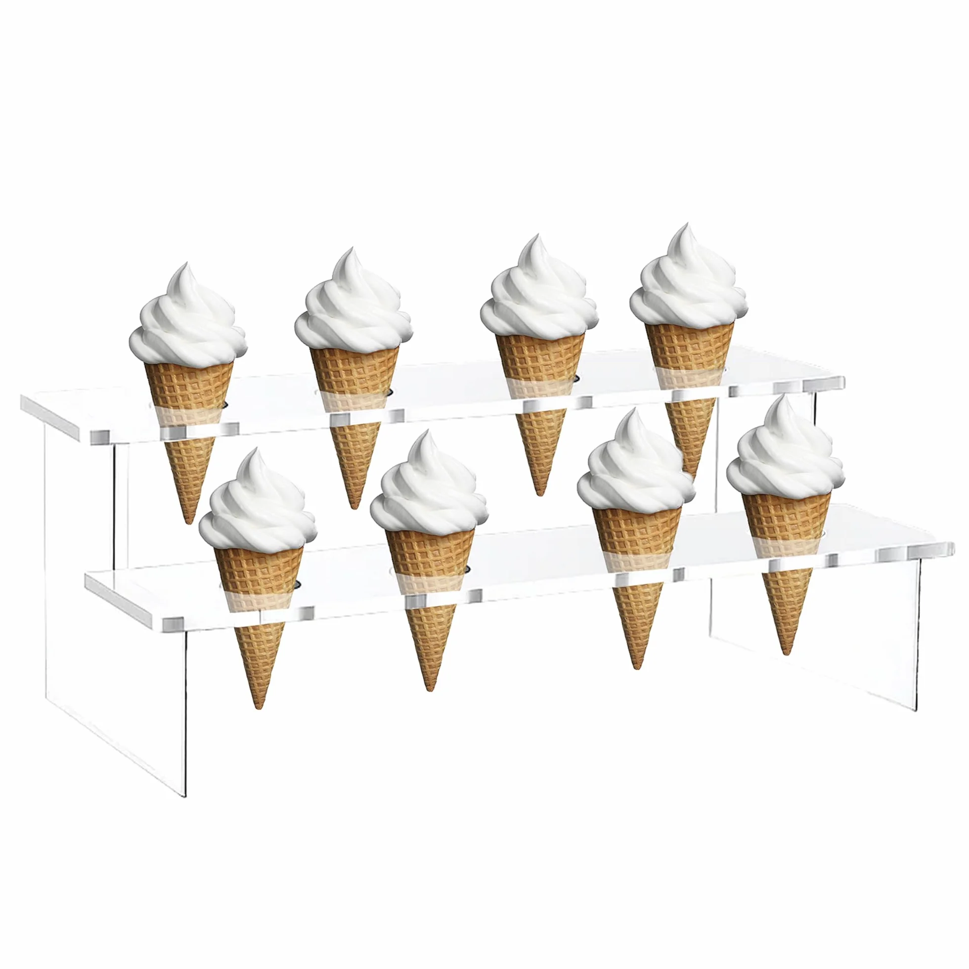 Akrylowy Stoisk Na Lody 8-Otworowy Przezroczysty Prostokątny