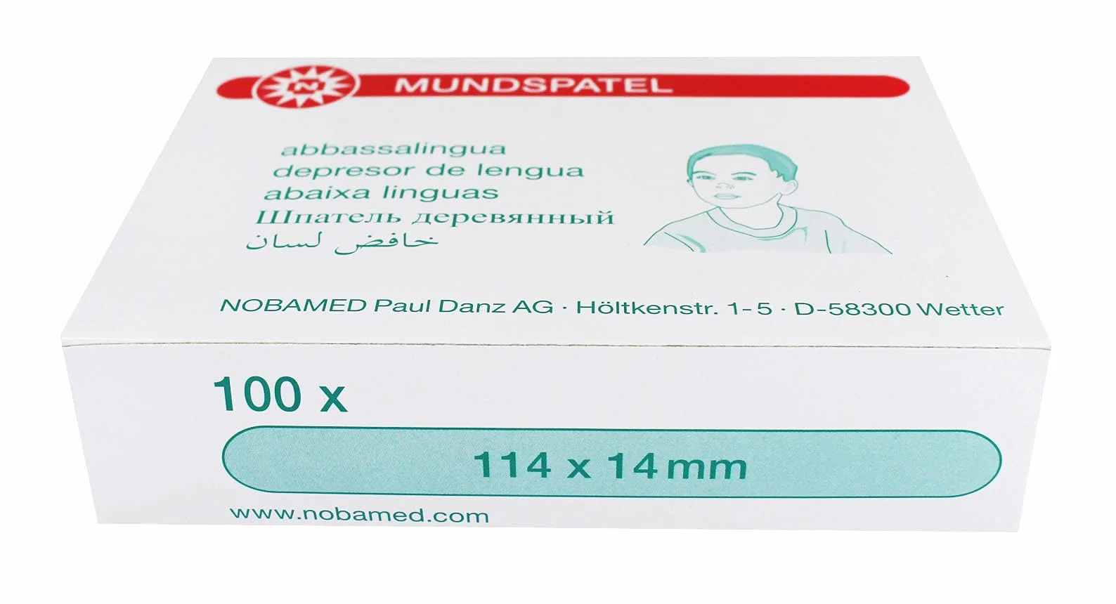 Noba Verbandmittel drewniane szpatułki 100 sztuk różne rozmiary 150 x 18 mm