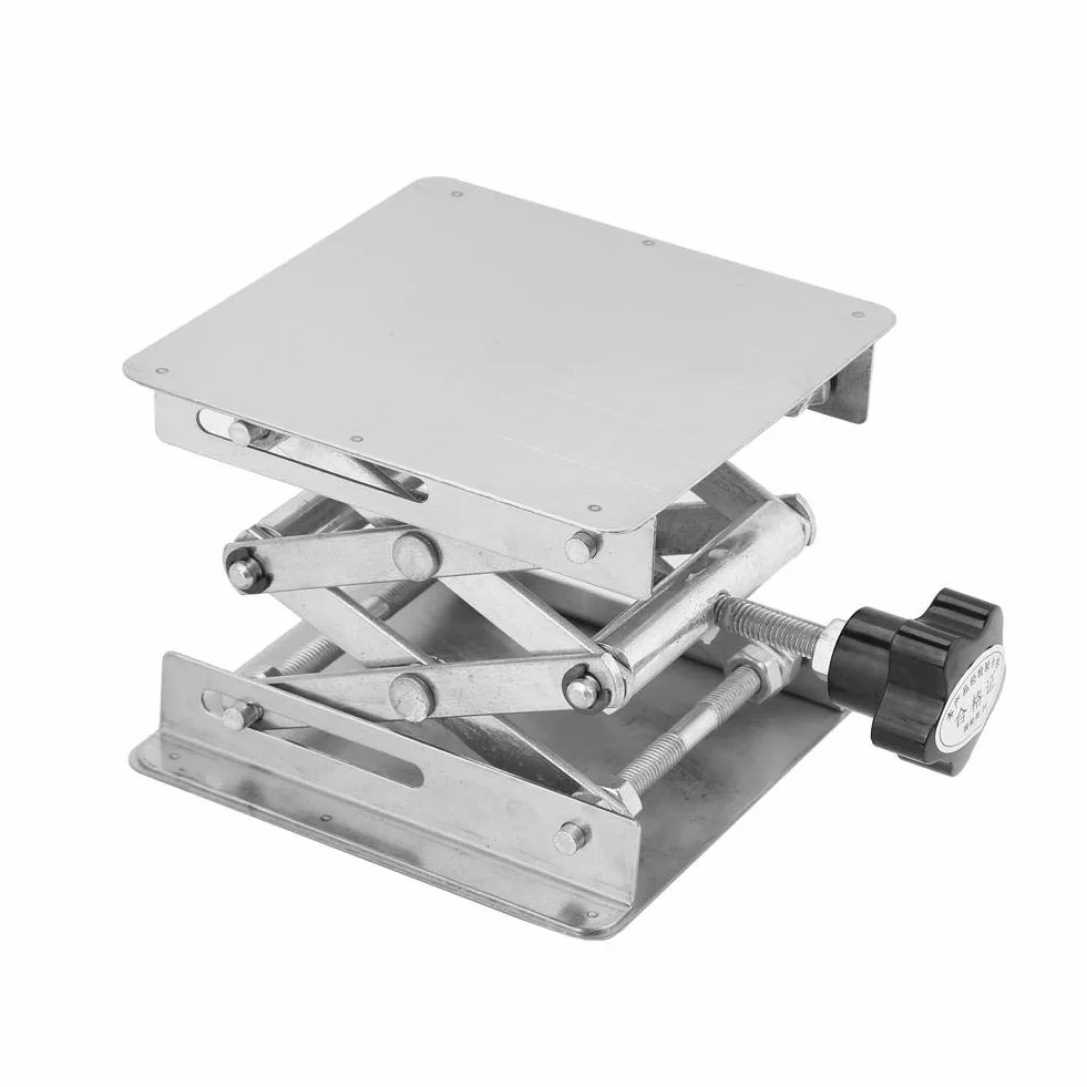 Podnośnik Laboratoryjny ze Stali Nierdzewnej 100 x 100 mm Platforma Podnosząca Stojak Nożycowy