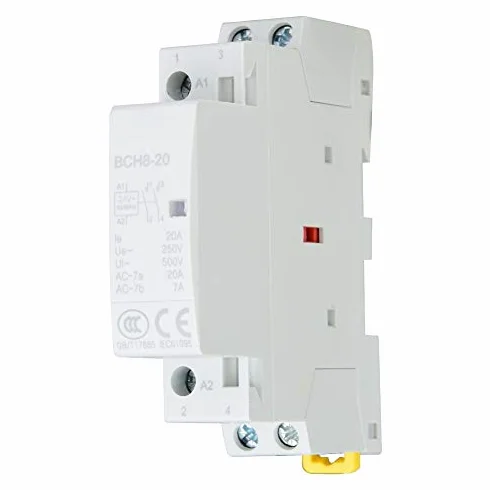 Stycznik AC 2P 20A 35mm Montaż na szynie DIN 2NO 24V 220V/230V