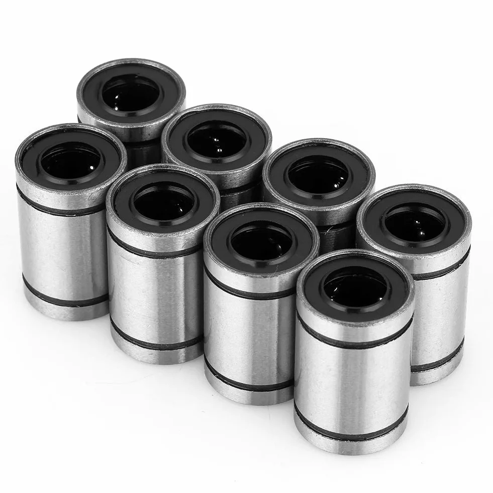 Liniowe łożyska kulkowe LM10UU 8 szt. 10 mm liniowe łożyska kulkowe do drukarki 3D cylinder części CNC, zestaw 8 szt.