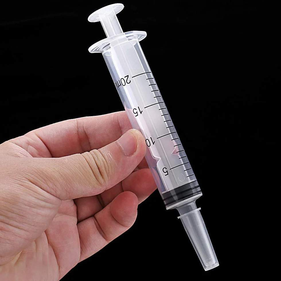 Sterylne strzykawki, 10 sztuk, 20 ml, bez igieł, z nasadką, do karmienia małych zwierząt domowych, precyzyjne zastosowanie przemysłowe