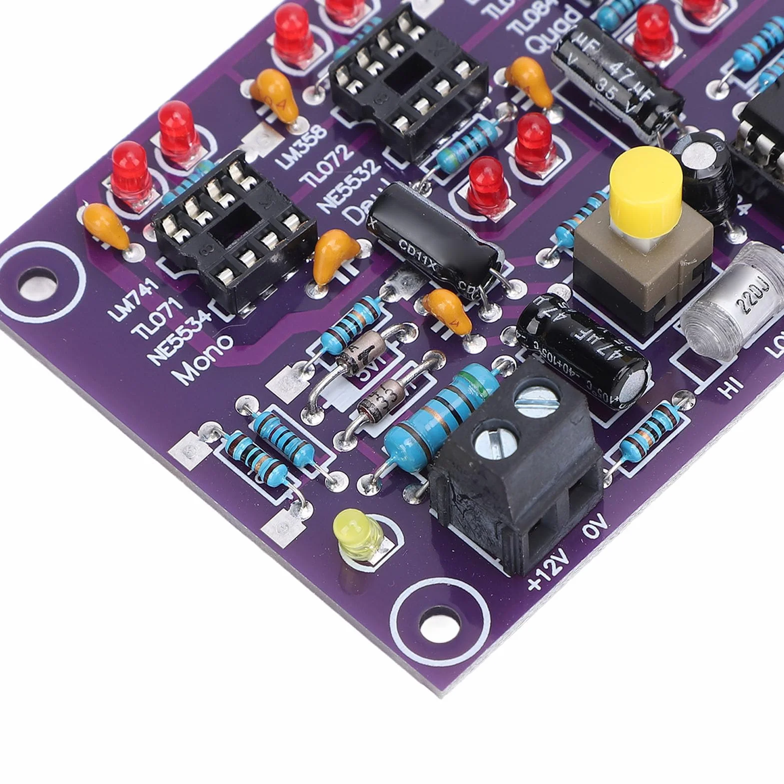 Moduł Testowy dla Wzmacniacza Operacyjnego - Wzmacniacz Operacyjny Test Tester OP Amp dla Pojedynczego i Podwójnego Testera T2 DC12V