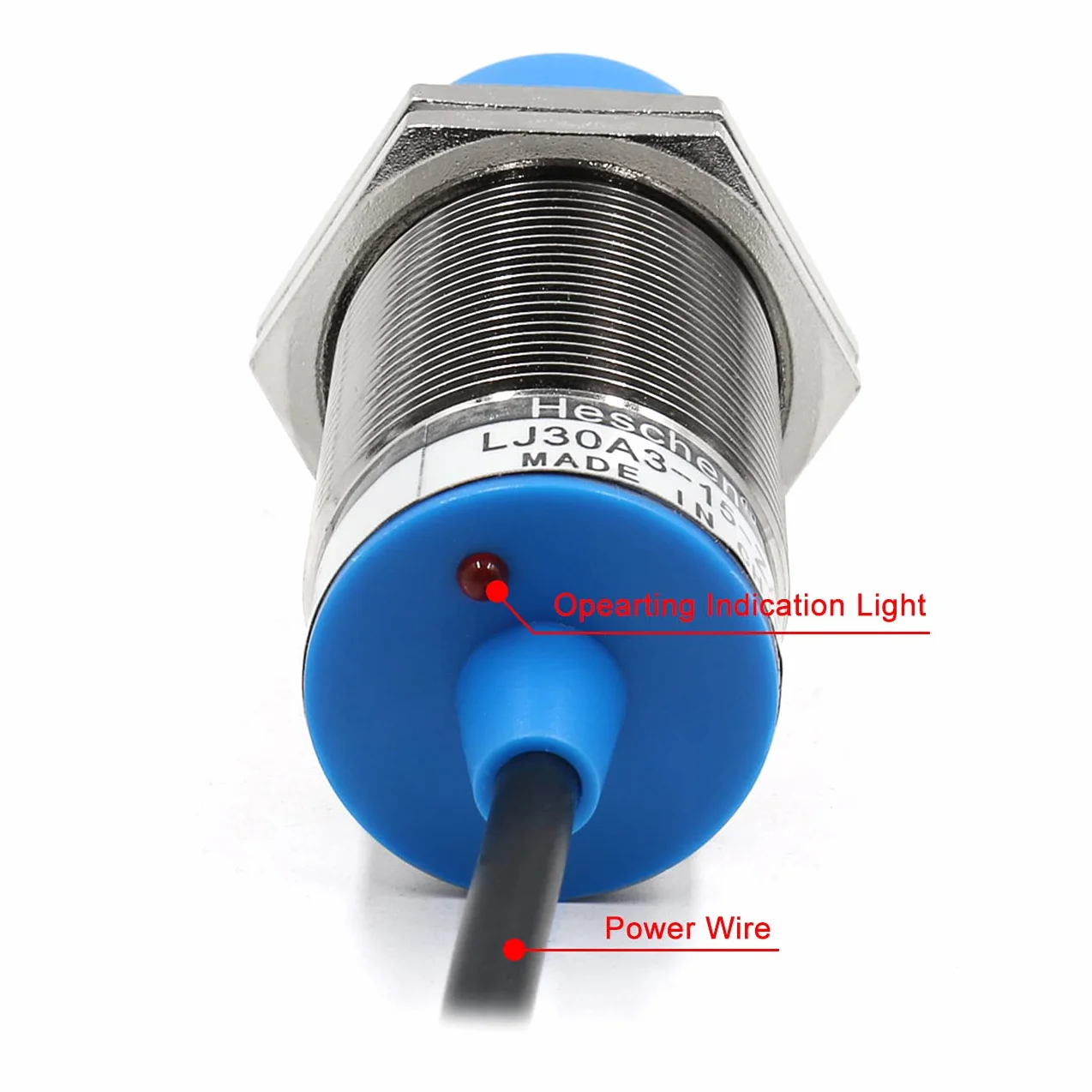 Heschen indukcyjny czujnik zbliżeniowy LJ30A3-15-Z/AY detektor 15 mm 6-36 VDC 300 mA PNP normalnie zamknięty (NC) 3-przewodowy