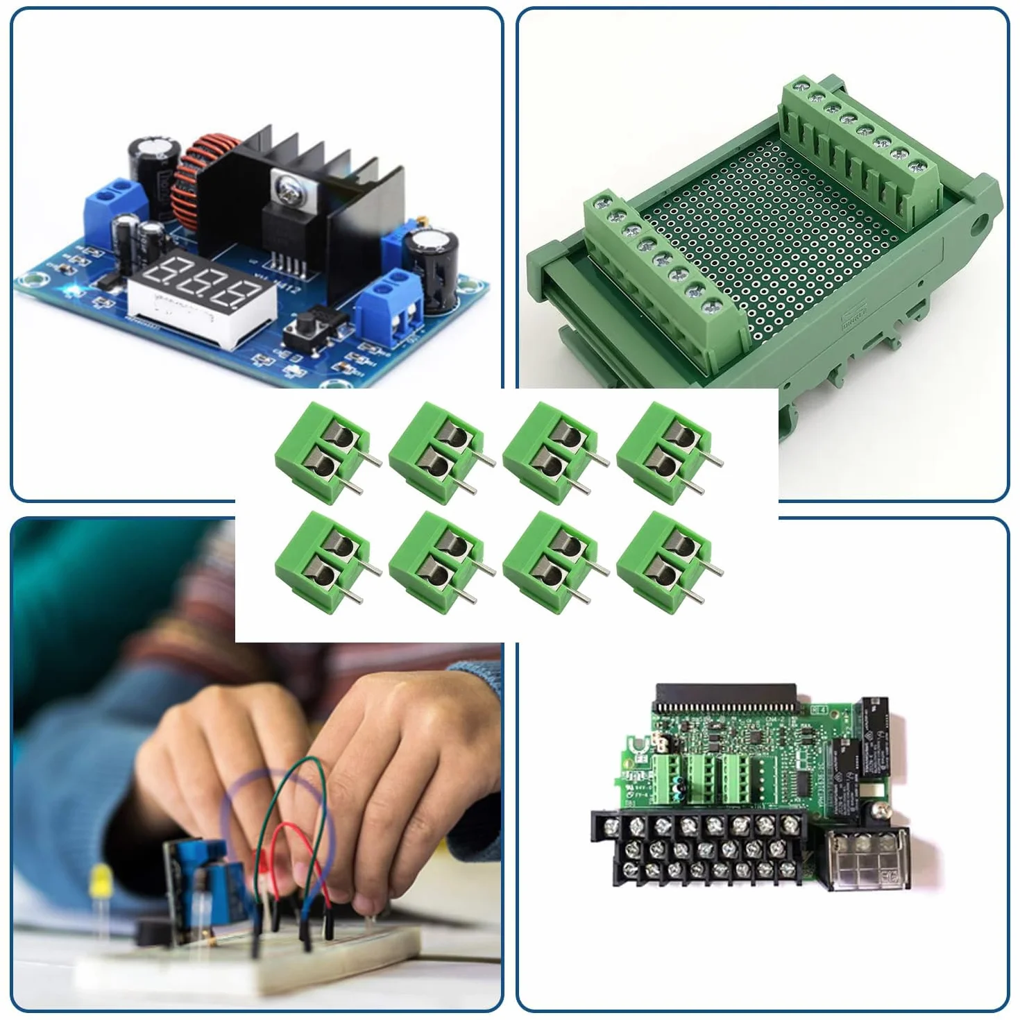 RUNCCI-YUN 80 Stücke 5mm 2 Pin 3 Pin PCB Mount Screw Terminal Block Schraubklemme Steckverbinder Blau