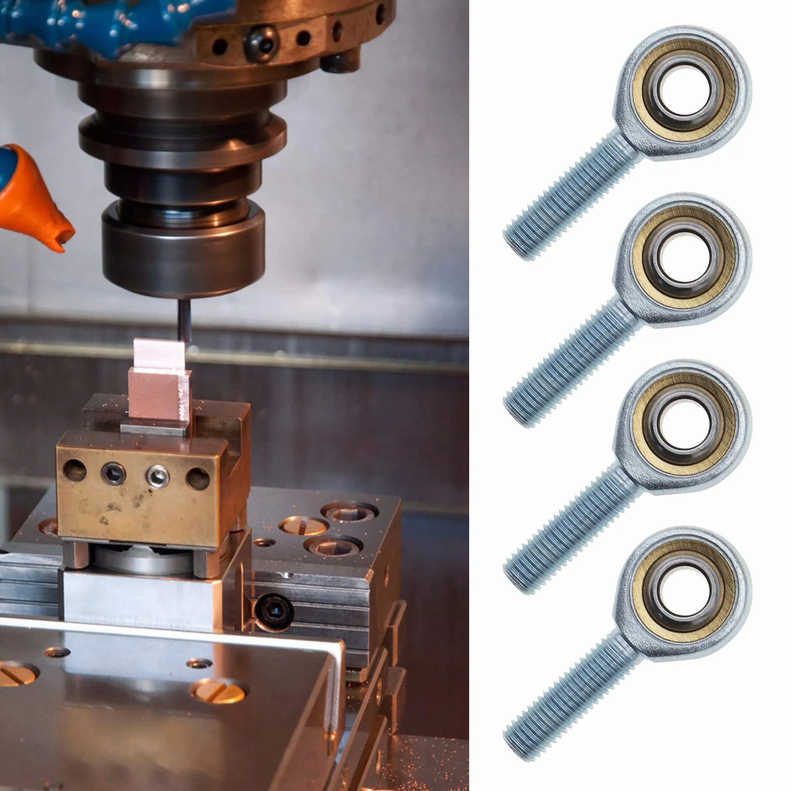 4 x SA6 T/K złącze różowe męskie łożyska końca pręta prawa ręka M6 x 1,0 mm stal łożyskowa do hydraulicznej maszyny do kucia cylindra amortyzator samochodowy