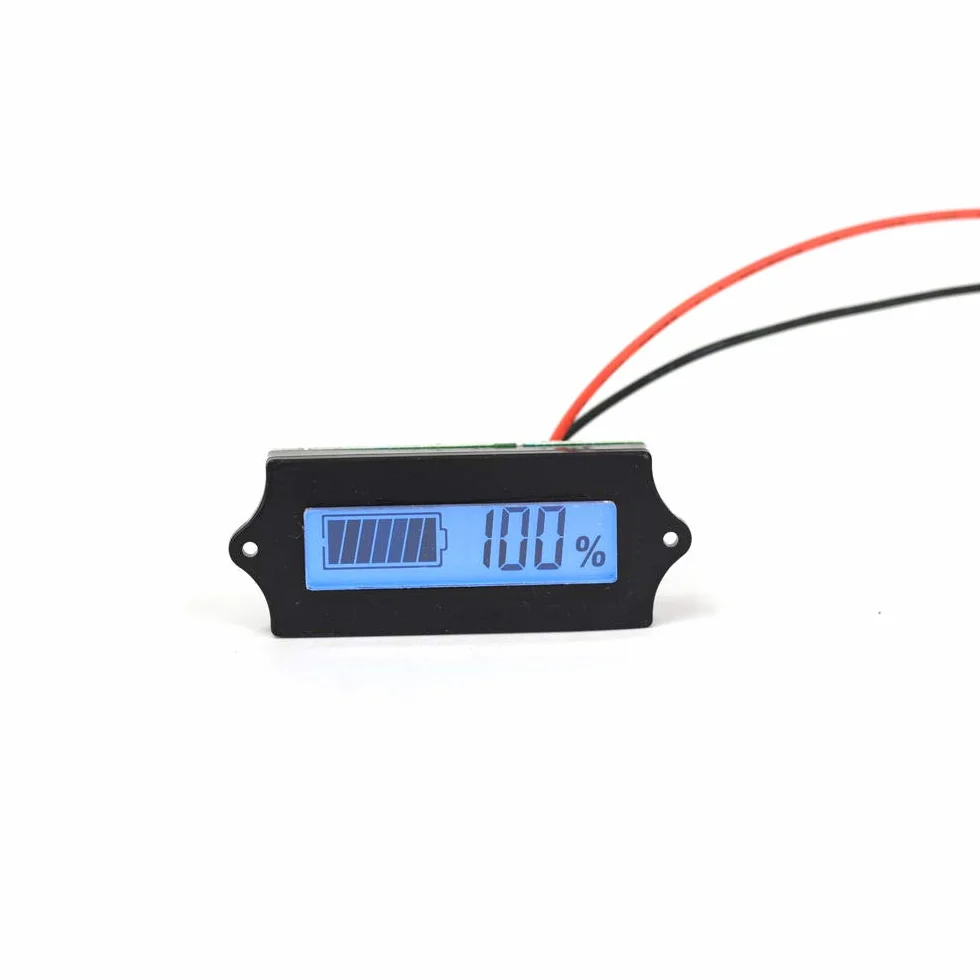 LCD litowo-żelazny fosforan bateria LiFePO4 kwasowy ołowiowy wskaźnik pojemności baterii litowej cyfrowy woltomierz tester 12 V (niebieskie światło)