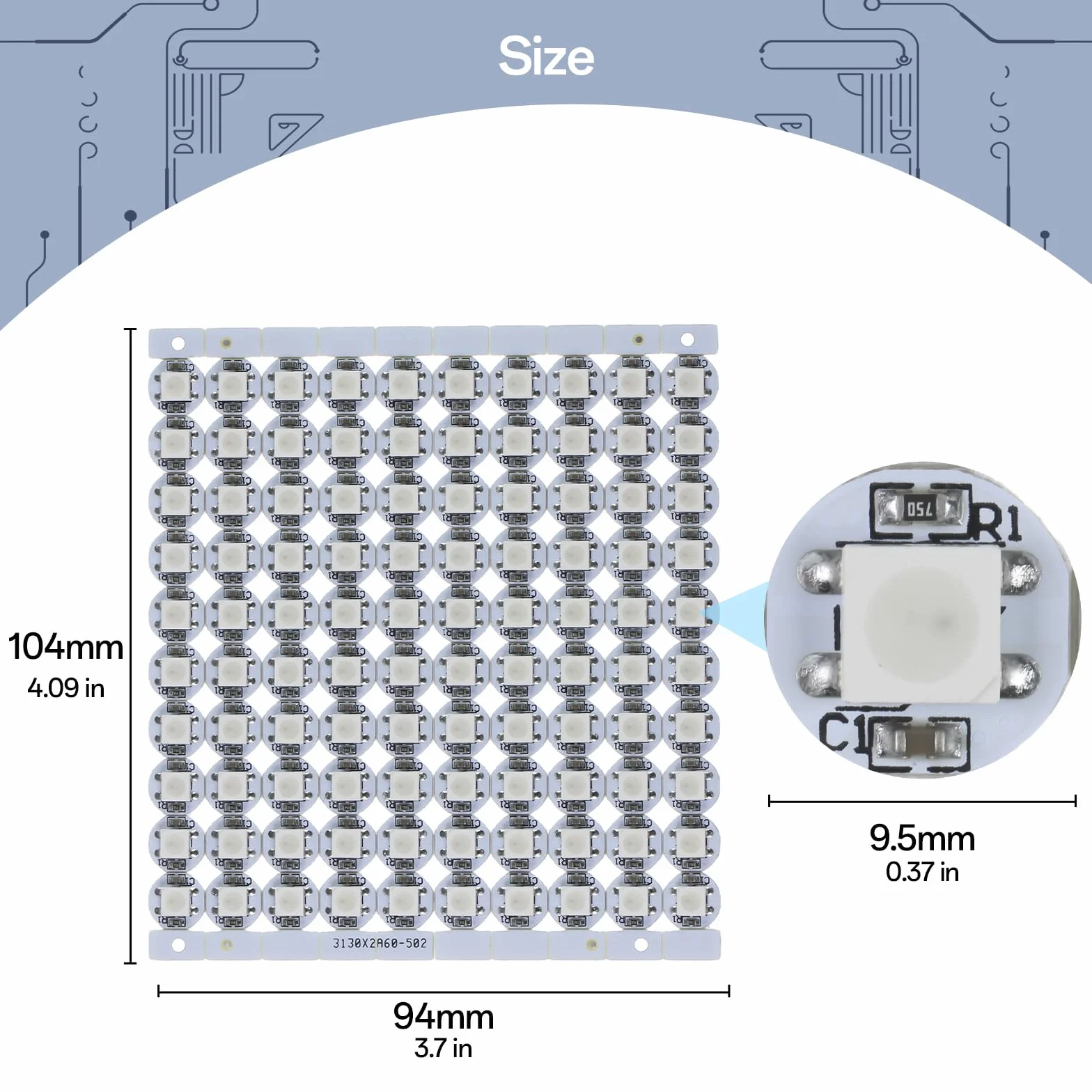 Panel LED WS2812B RGB-IC, 10x10 100 diod Matrix 5050 SMD, indywidualnie adresowalny panel LED dla Raspberry Pi, Arduino, projekty DIY