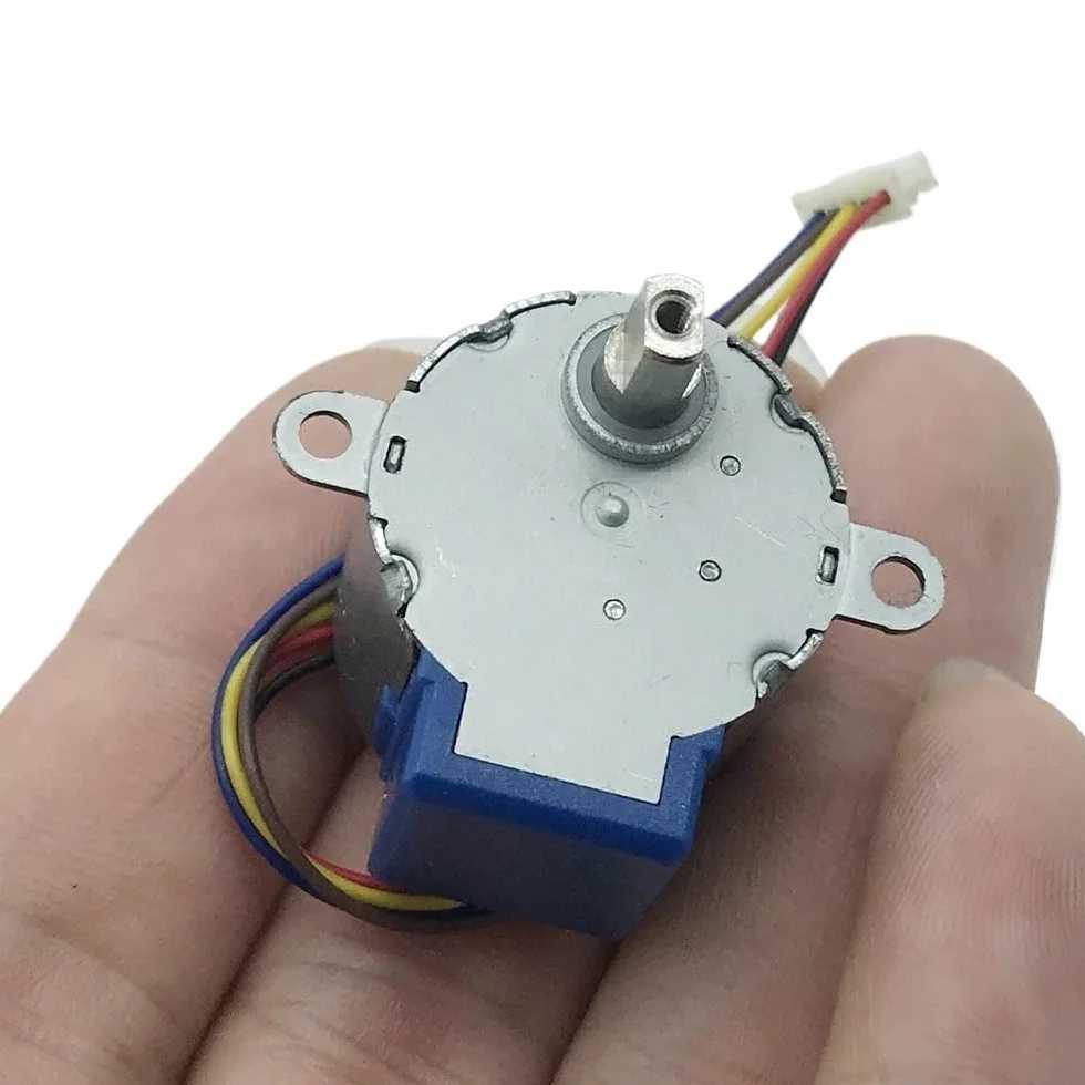 GTPBAO ruch mikro 5V DC mały silnik krokowy zwalniający 4-fazowy 5 przewodów 7,3 mm wał 24BYJ-48 przekładnia silnik krokowy 24 x 19 mm prowadnica z przekładnią