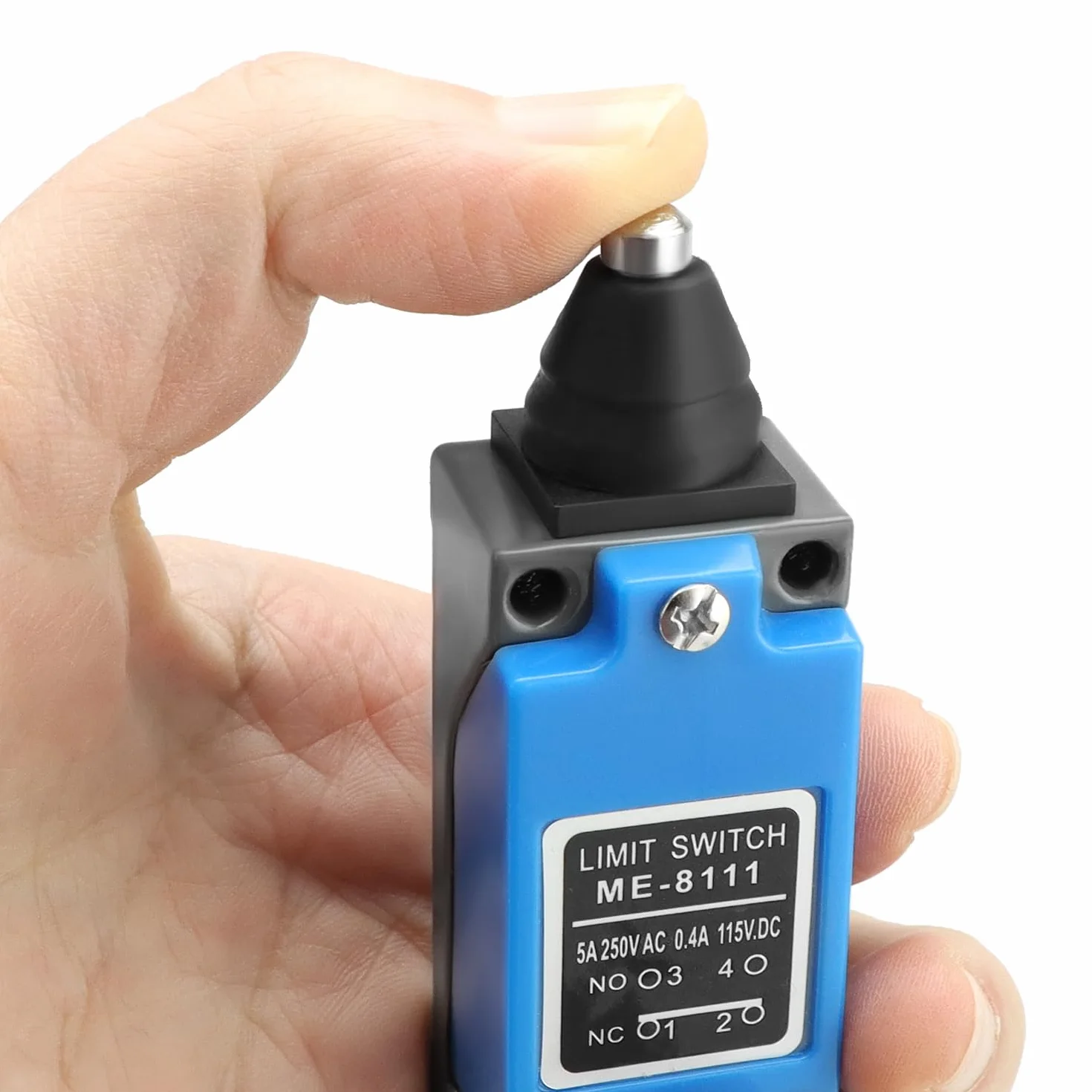 QWORK 4 sztuki ME-8111 Plunger chwilowy wyłącznik krańcowy, 5 A 250 V AC, NC-NO, wysoka czułość