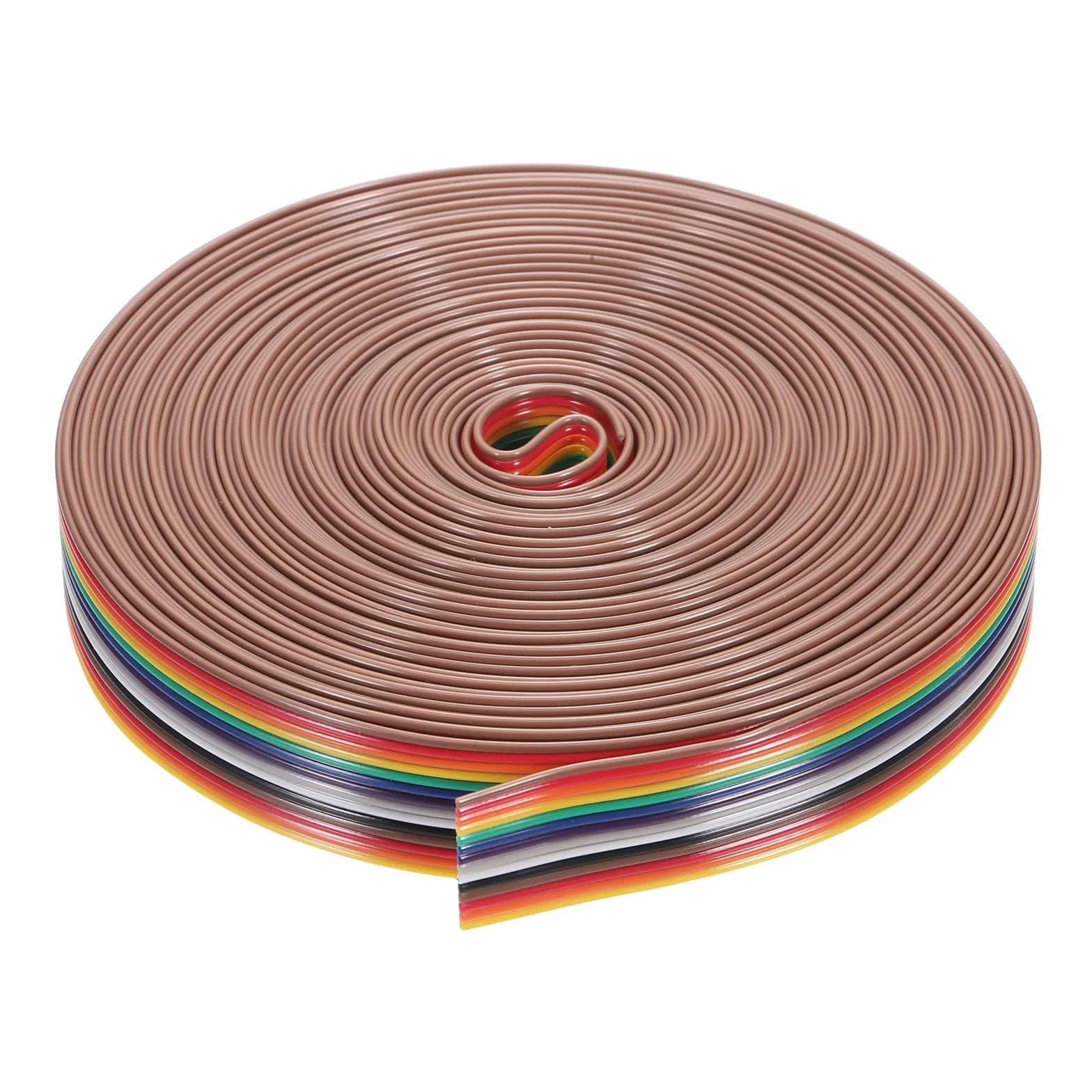 QUARKZMAN 1 szt. 14 pinów płaskich sznurków Rainbow Ribbon Cable 30 Ft 1.27mm Pitch Breadboard Jumper Wires do projektów elektronicznych