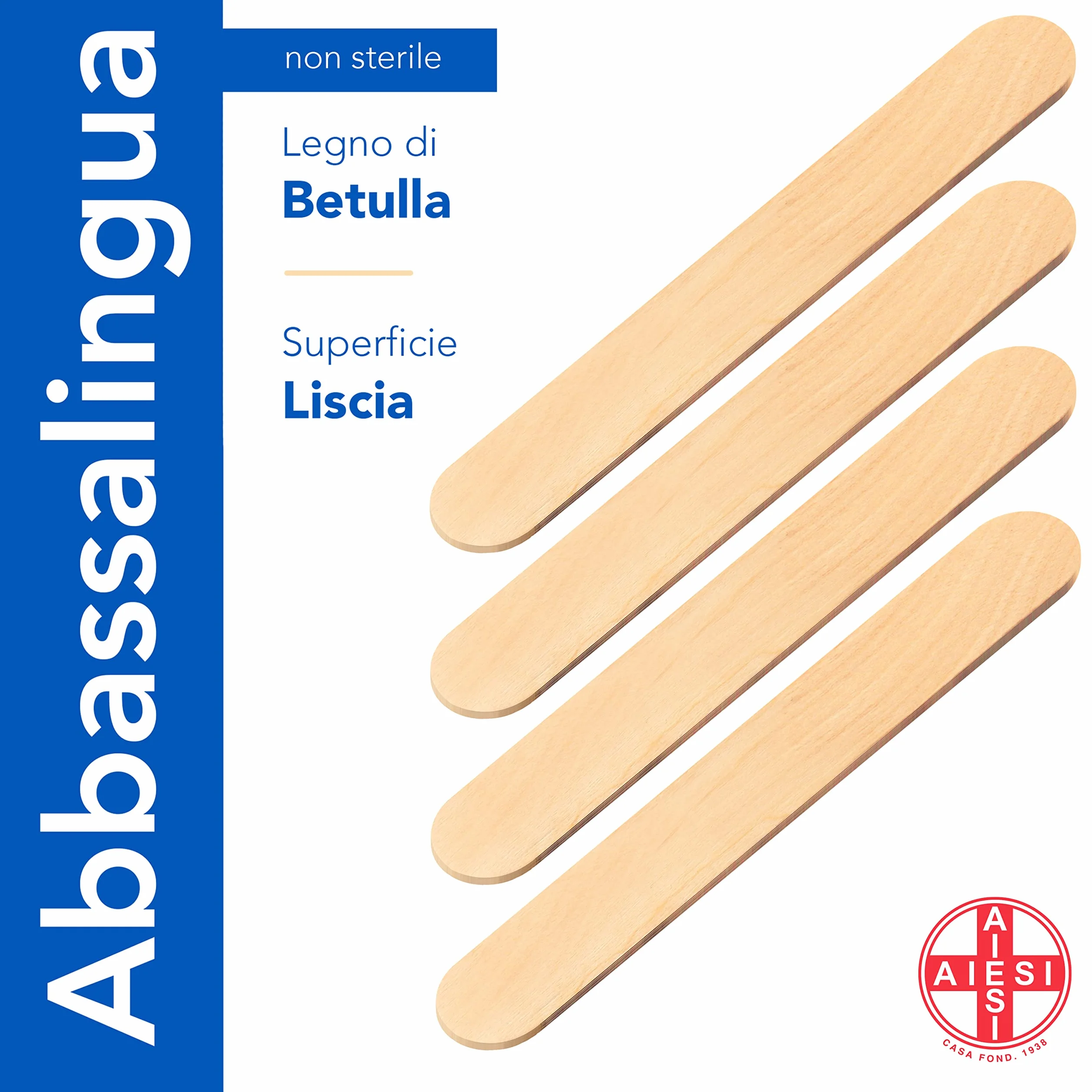 AIESI® Szpatułka drewniana jednorazowa NIESTERYLNA (100 sztuk), Szpatułki drewniane do depilacji