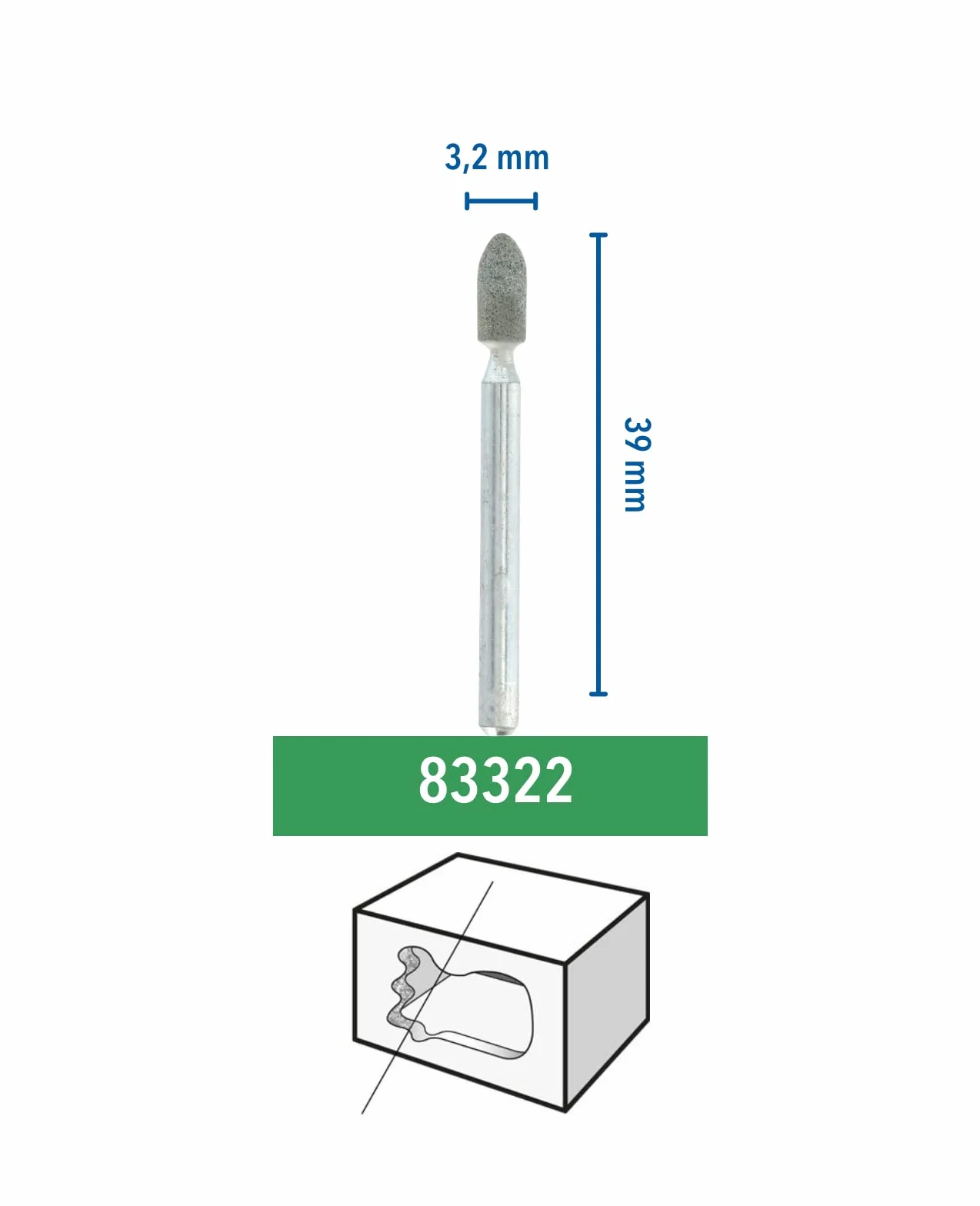 Dremel 83322 kamienie szlifierskie krzemowo-węglikowe 3 sztuki do szlifowania, ostrzenia i grawerowania
