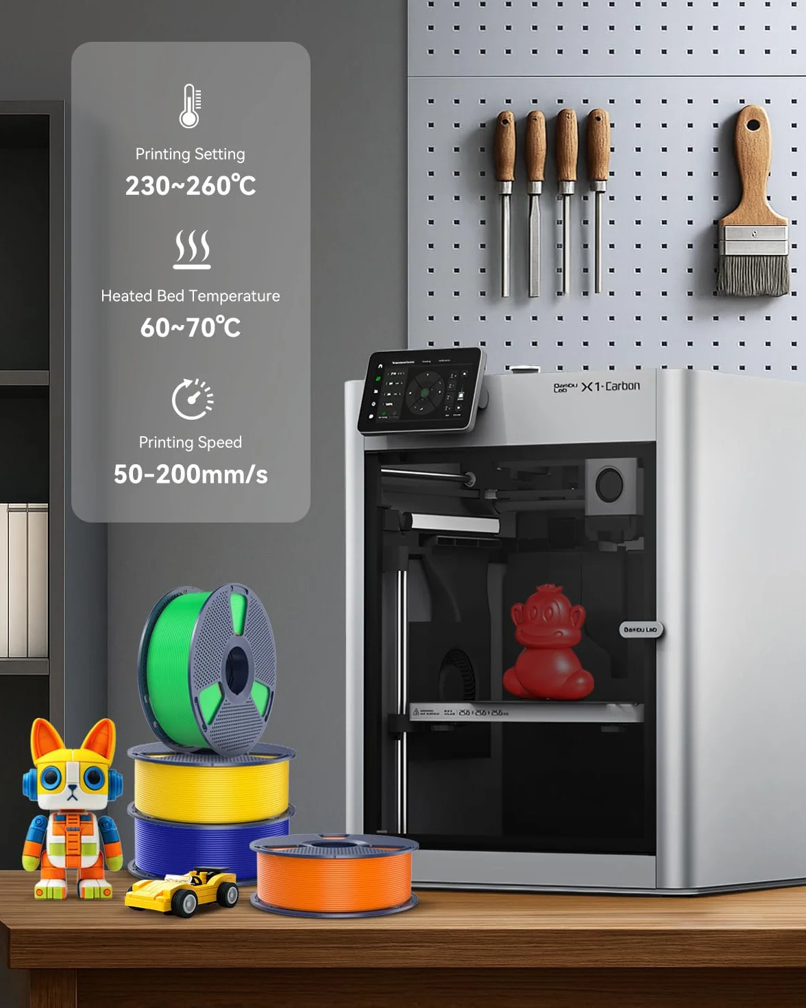 SUNLU PETG Filament 1,75 mm czarny, wysoka wytrzymałość, dobra przyczepność warstw, 1 kg szpula