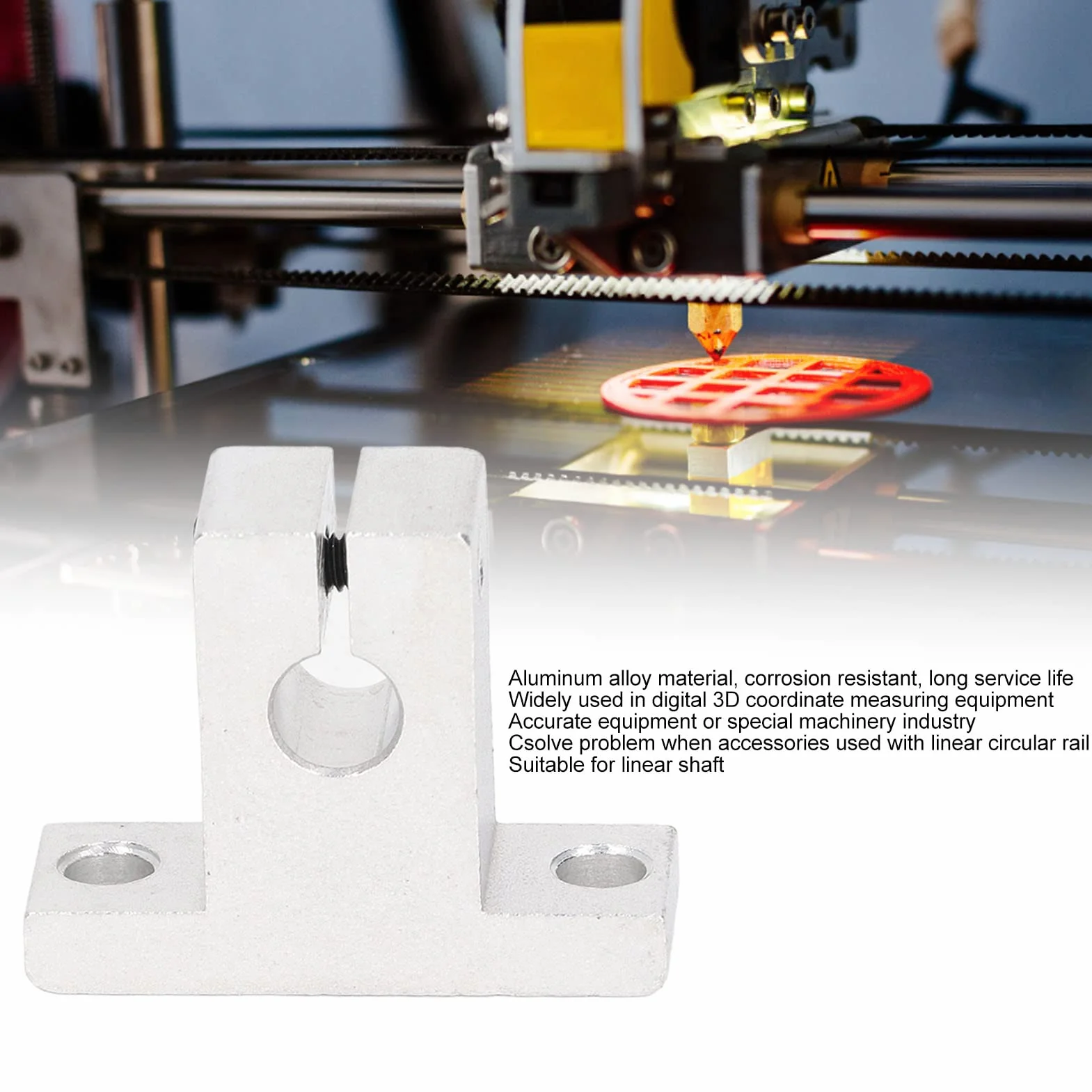 Liniowy Drążek Zaciskowy do Drukarki 3D Prowadnica Wspornik do Wału 8 Mm 8 Szt.