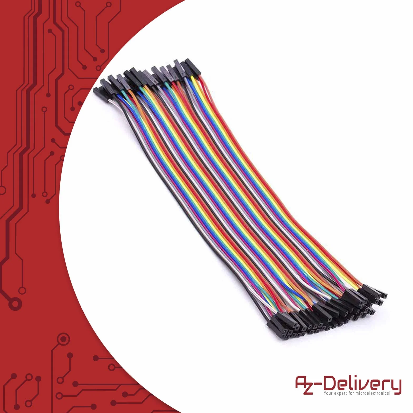 AZDelivery 5 x Przewód połączeniowy 20 cm F2M żeński do męskiego kompatybilny z Arduino i Raspberry Pi