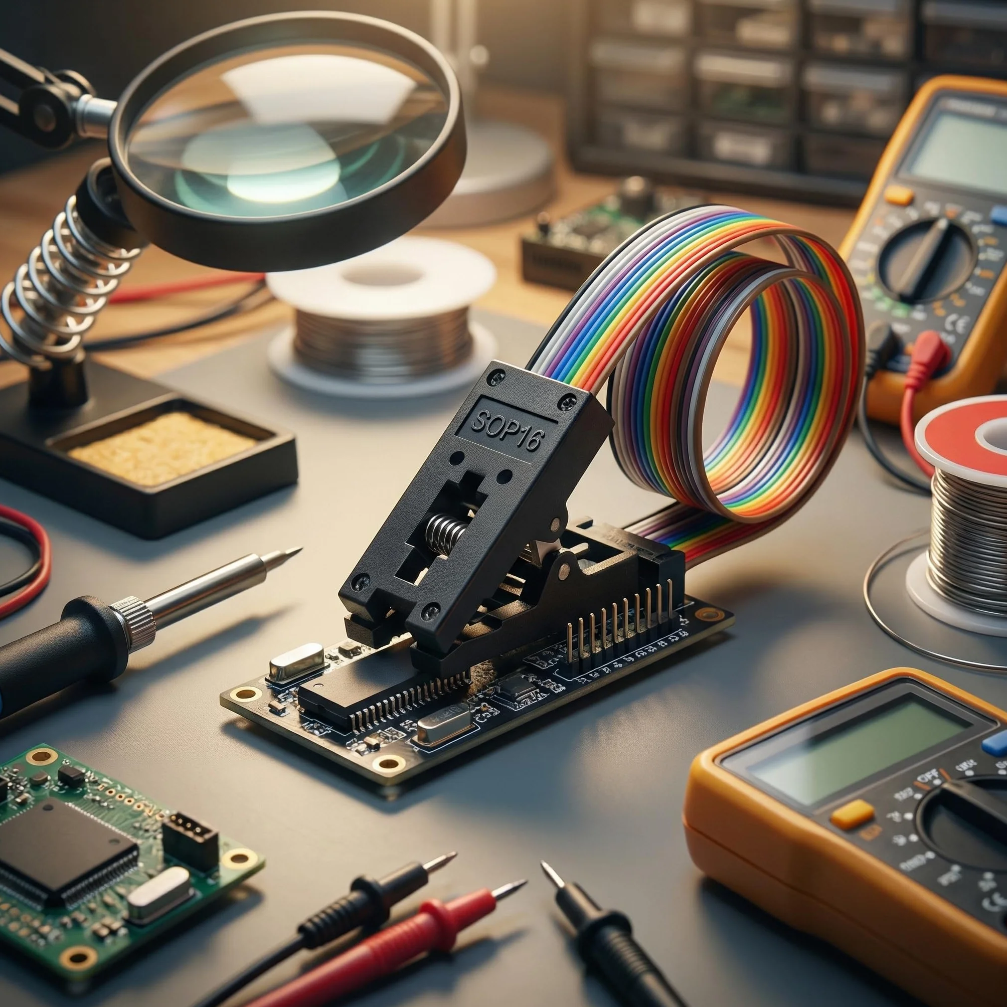 Adapter SOP16 SOIC16 16-pinowy do Programatora DIP8 dla Mikrokontrolerów Konwerter IC Zacisk Testowy