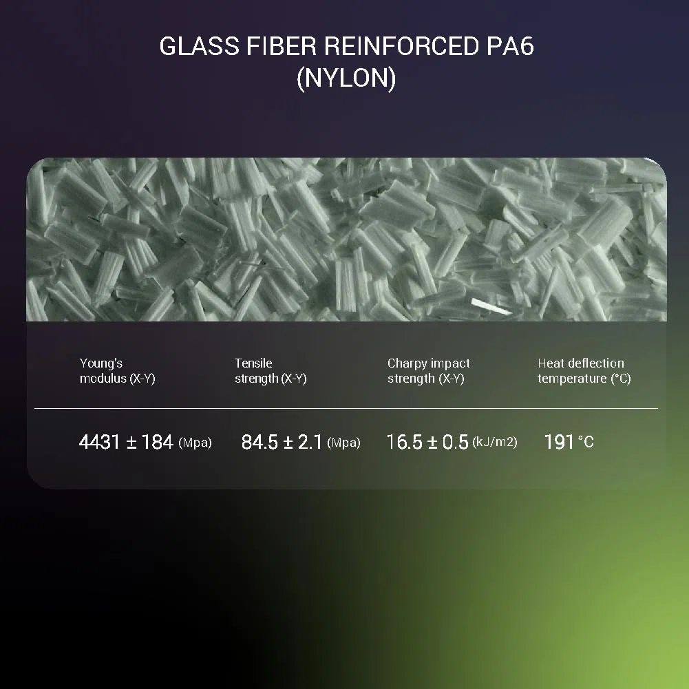 Polymaker Fiberon PA6-GF filament, 1,75 mm, szary, 500 g, ulepszona szpula kartonowa