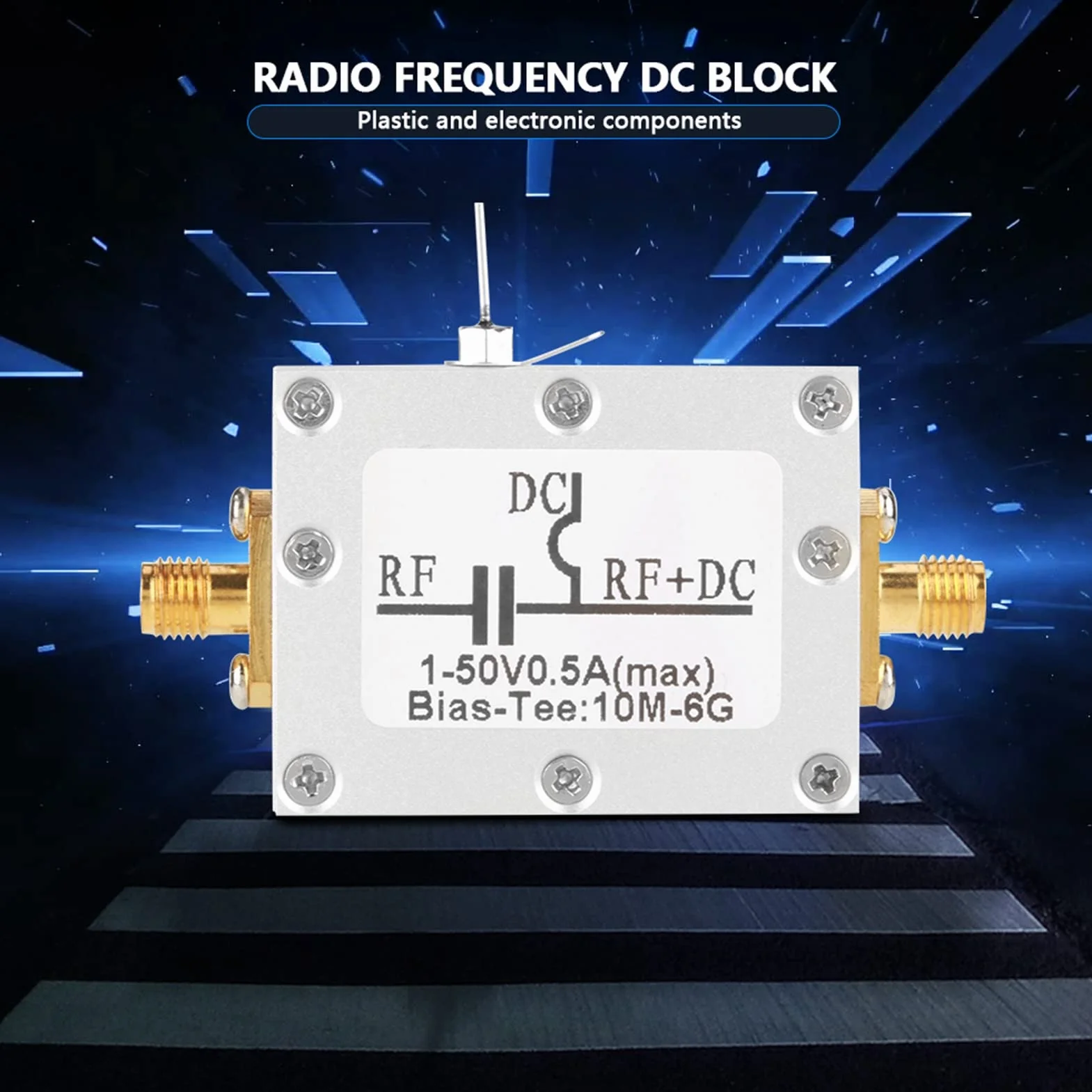 Bias Tee szerokopasmowe 10 MHz-6 GHz radio częstotliwość mikrofalowa współosiowy moduł wzmacniacza niskiego hałasu