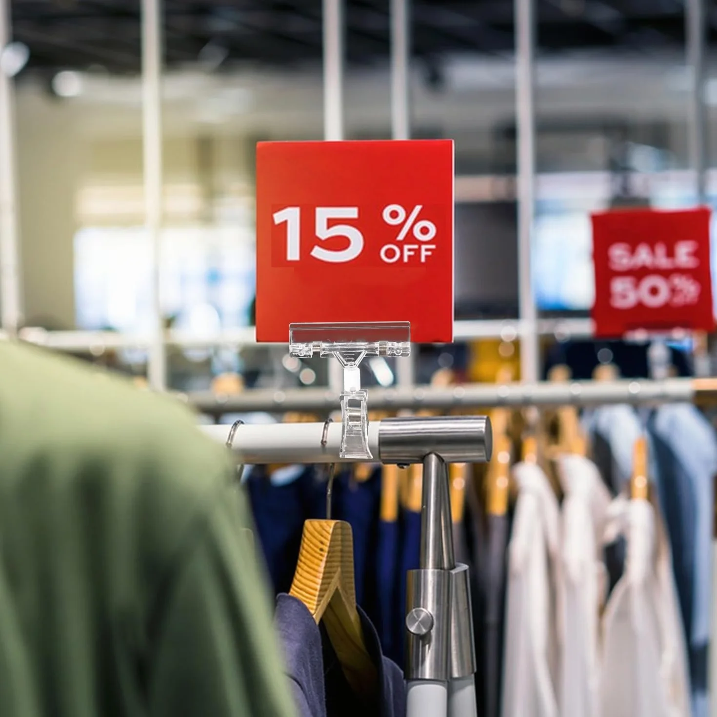 15 sztuk obrotowych uchwytów na tabliczki, z tworzywa sztucznego, obrotowe, do supermarketów, do biura domowego, na karty stołowe