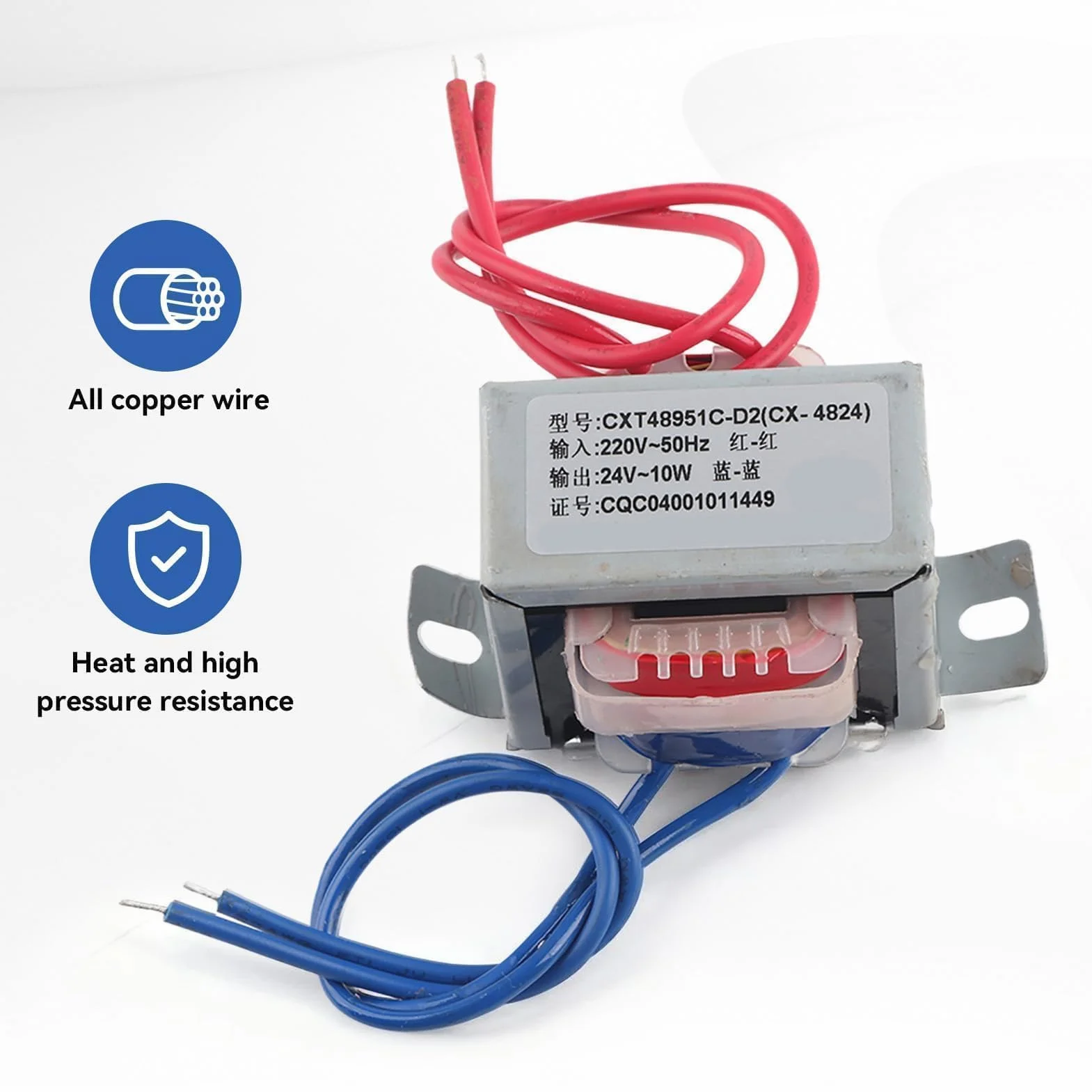 Transformator mocy EI, pojedynczy transformator mocy AC 12V/24V Napięcie wyjściowe 10W Wejście 220V 50Hz do urządzeń domowych Urządzenia przemysłowe(24V)