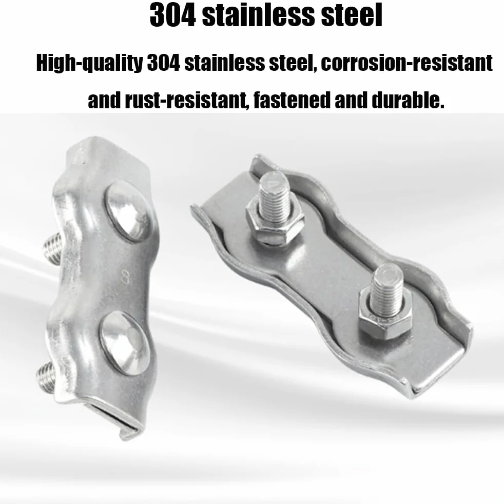 Zacisk M2 Duplex do lin metalowych ze stali nierdzewnej 304, 2 mm