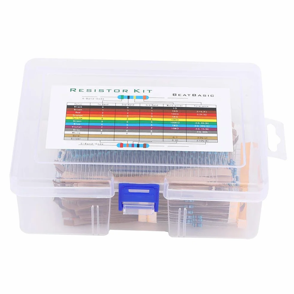 Zestaw 1460 rezystorów 1/4W 1% metalowych 73 wartości 1 Ohm do 1 MOhm DIY elektronika