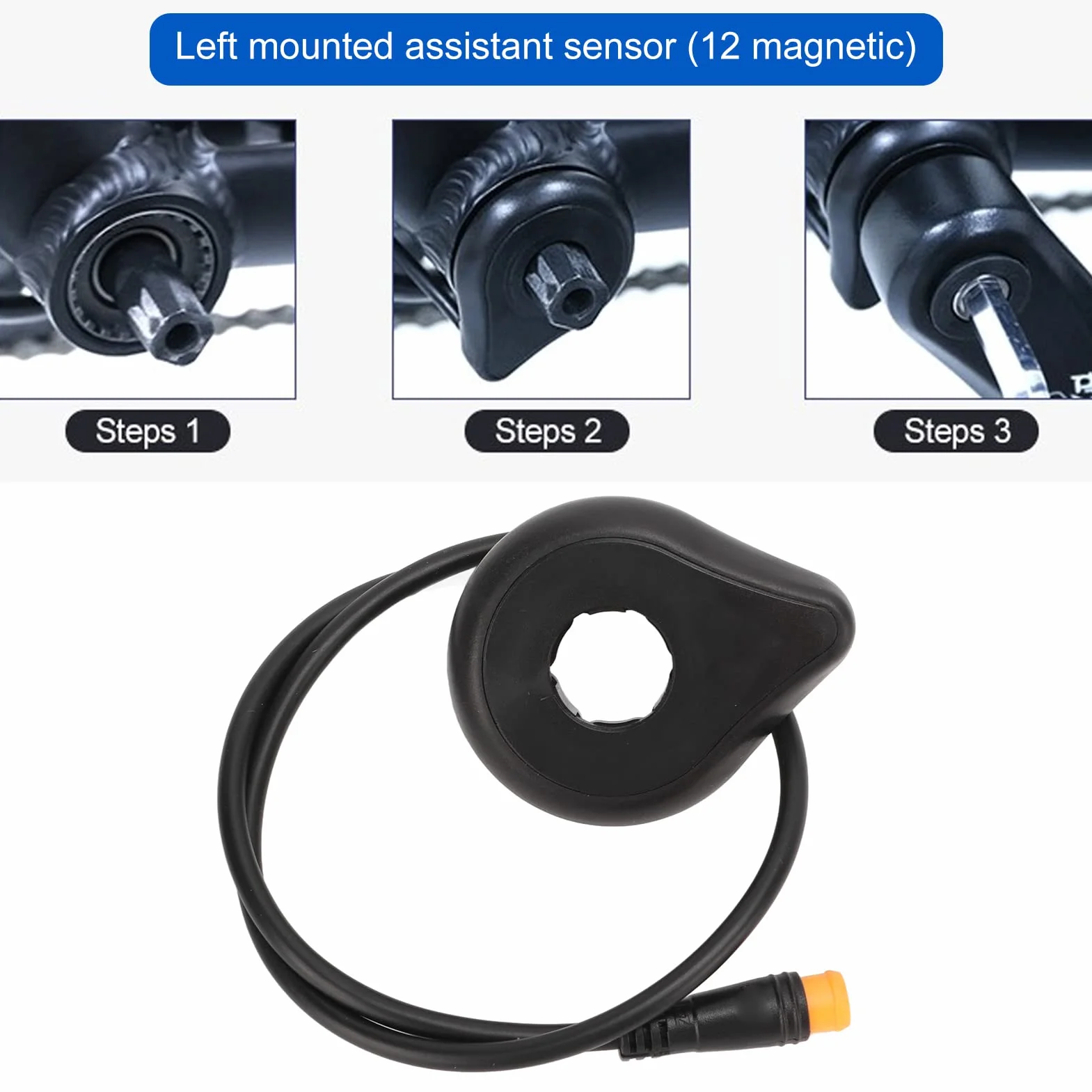 Sonew elektryczny czujnik rowerowy 12 magnesów Dual Hall Electric Cycling Sensor dla poprawy wydajności jazdy na rowerze i łatwej instalacji