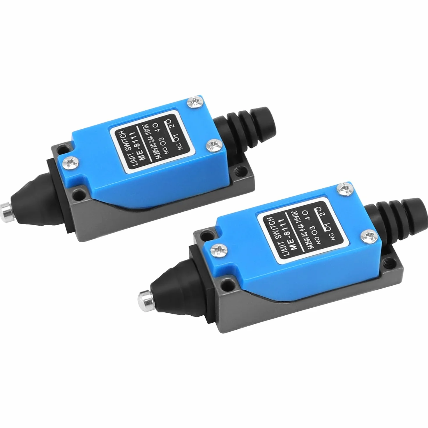 QWORK 4 sztuki ME-8111 Plunger chwilowy wyłącznik krańcowy, 5 A 250 V AC, NC-NO, wysoka czułość