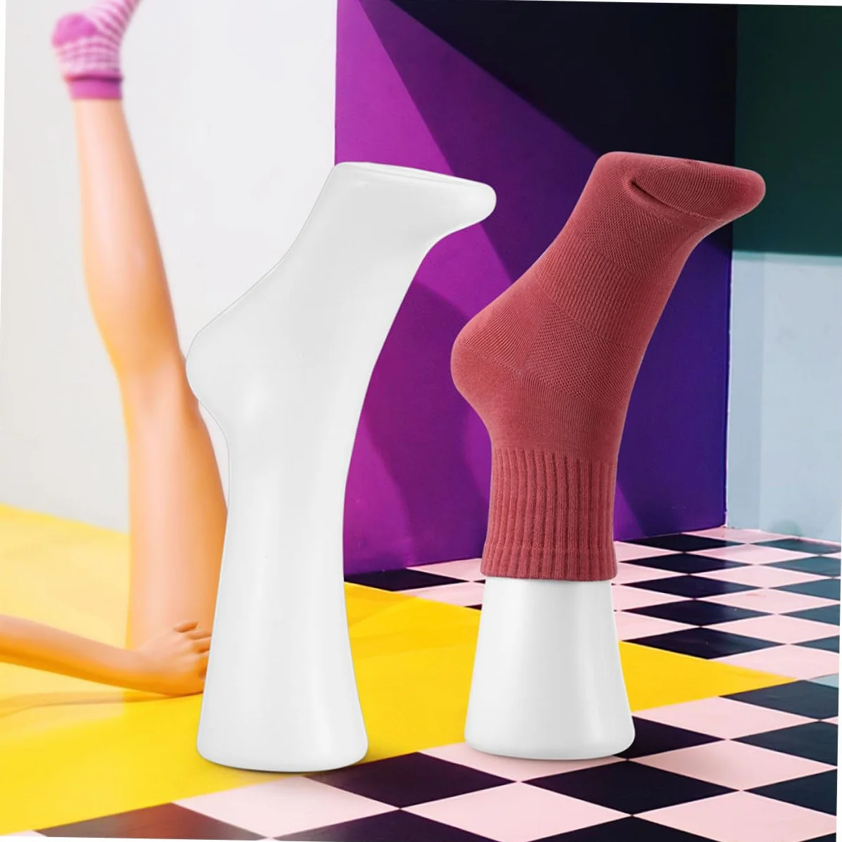 Thick Plastic Fake Foot Model for Sock Display Stable Female Mannequin Foot Prop Realistic Proportions for Shop And Store Use