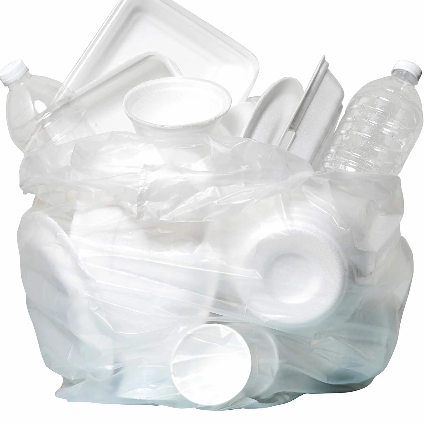 Aluf Plastics Przezroczyste worki na śmieci 24-30 l (1000 sztuk) - 61 cm x 60 cm - ekwiwalent 8 mikronów worki na śmieci o wysokiej gęstości do łazienki, biura, przemysłu, komercyjnego, sprzątania