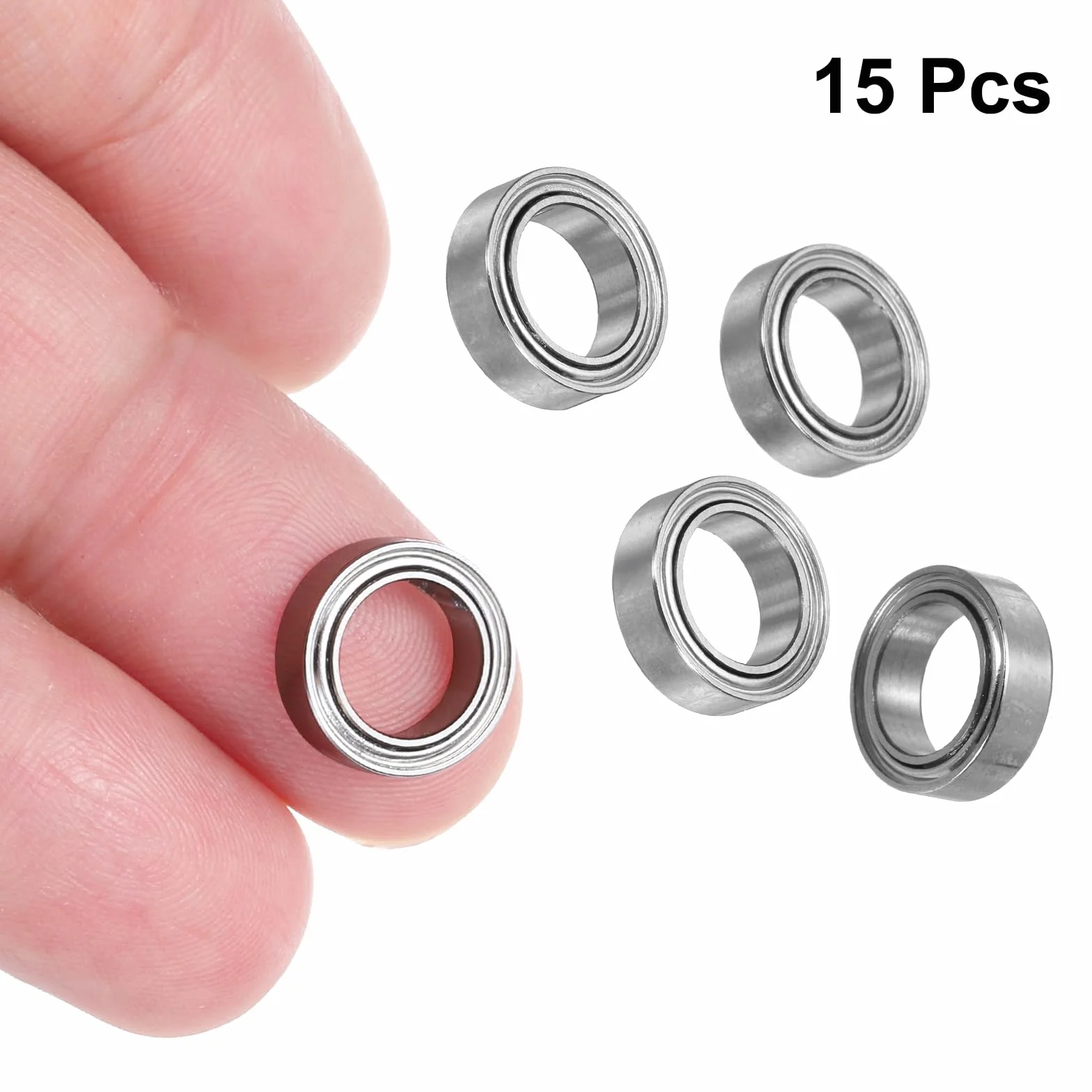 QUARKZMAN 15 szt. MR128ZZ 8x12x3.5mm stal chromowana łożyska kulkowe precyzyjne podwójne ekranowanie łożyska klasy P6 (ABEC 3)