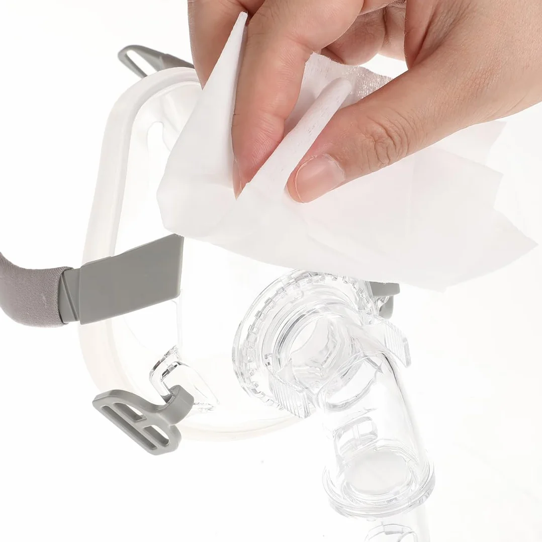 CPAP chusteczki do czyszczenia masek, 50 sztuk, chusteczki do masek z aloesem, chusteczki nawilżane CPAP, szybkie czyszczenie maski CPAP