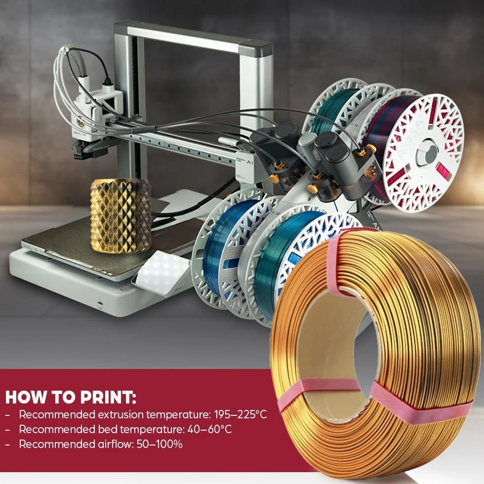 ROSA3D PLA Magic Silk Filament 1,75 mm do drukarek 3D, Goblin Szpula 0,3 kg