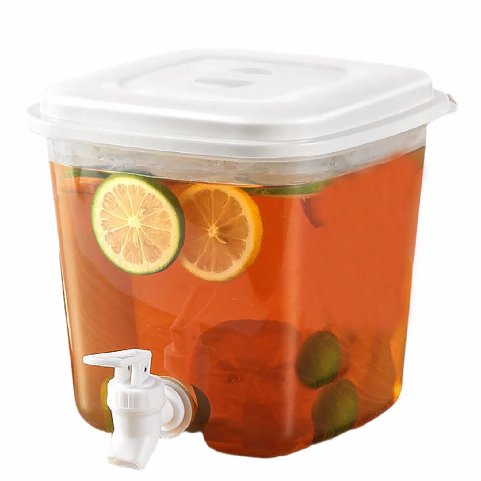 Dozownik do napojów z kranikiem, 3,5 l, z kranikiem, do wielokrotnego napełniania, z pokrywką, do zimnych napojów, owoców, herbaty