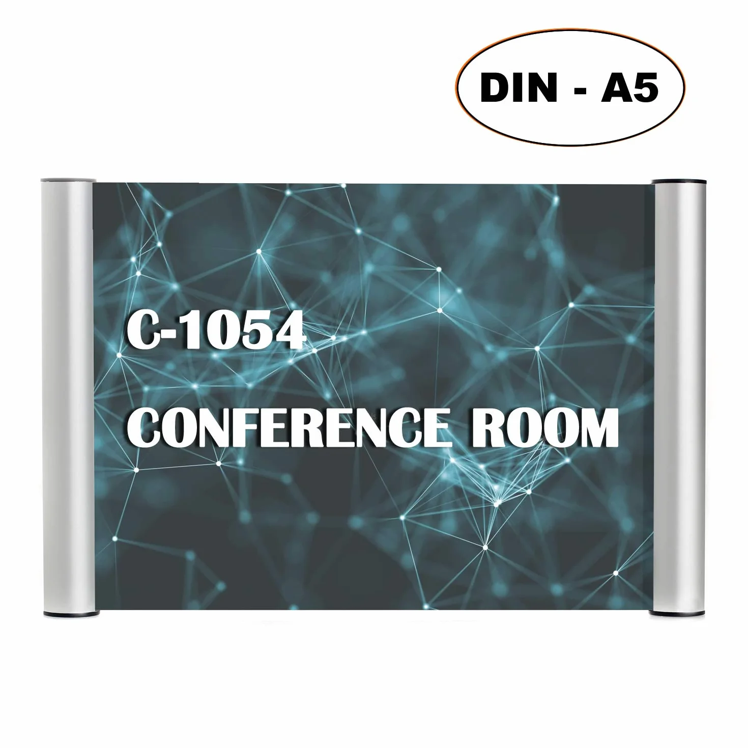 TUKA-i-AKUT A5 Tabliczka drzwiowa i sygnalizacyjna, znak informacyjny biurko Panel drzwiowy. Wstawki A5 Krajobraz lub portret 210 x 148 mm, wkręca lub przykleja się do ściany lub drzwi, TKD8302-A5