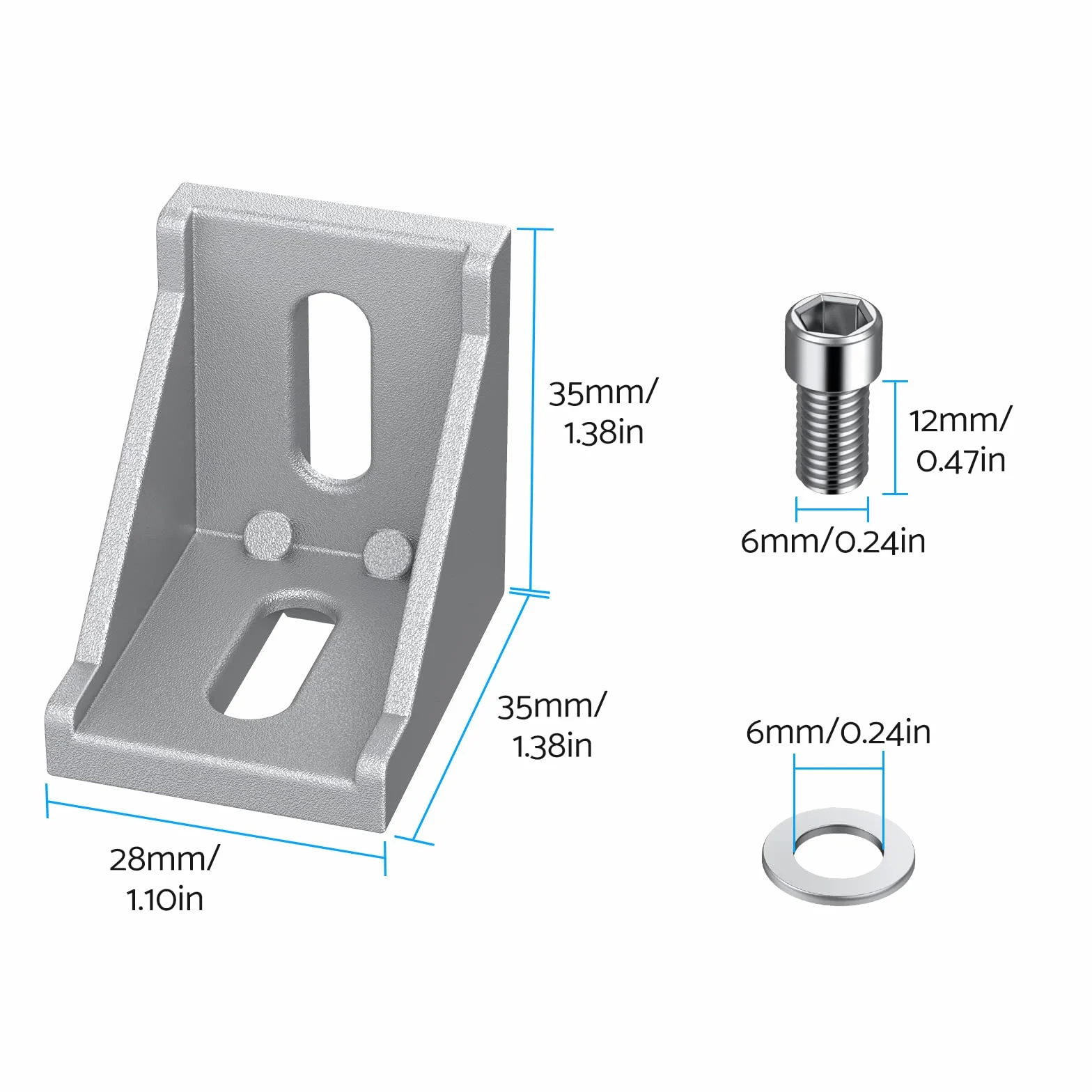 Profil aluminiowy kątownik mocujący 30x30 rowków 8 rastrów