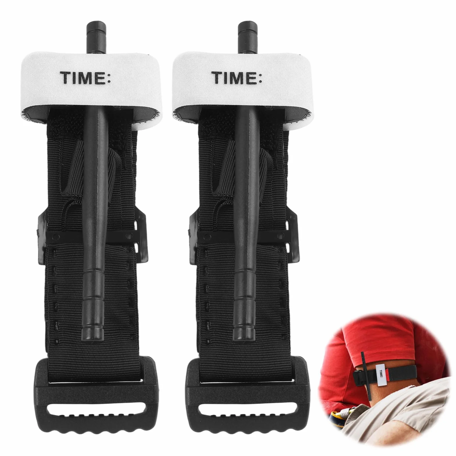 2pcs Garrot Tourniquet Garot À Tourniquet Pour Le Contrôle D'urgence Des Hémorragies Avec Utilisation À Une Main Et Système Réglable, Compact Pour Secours Extérieurs Et Militaires