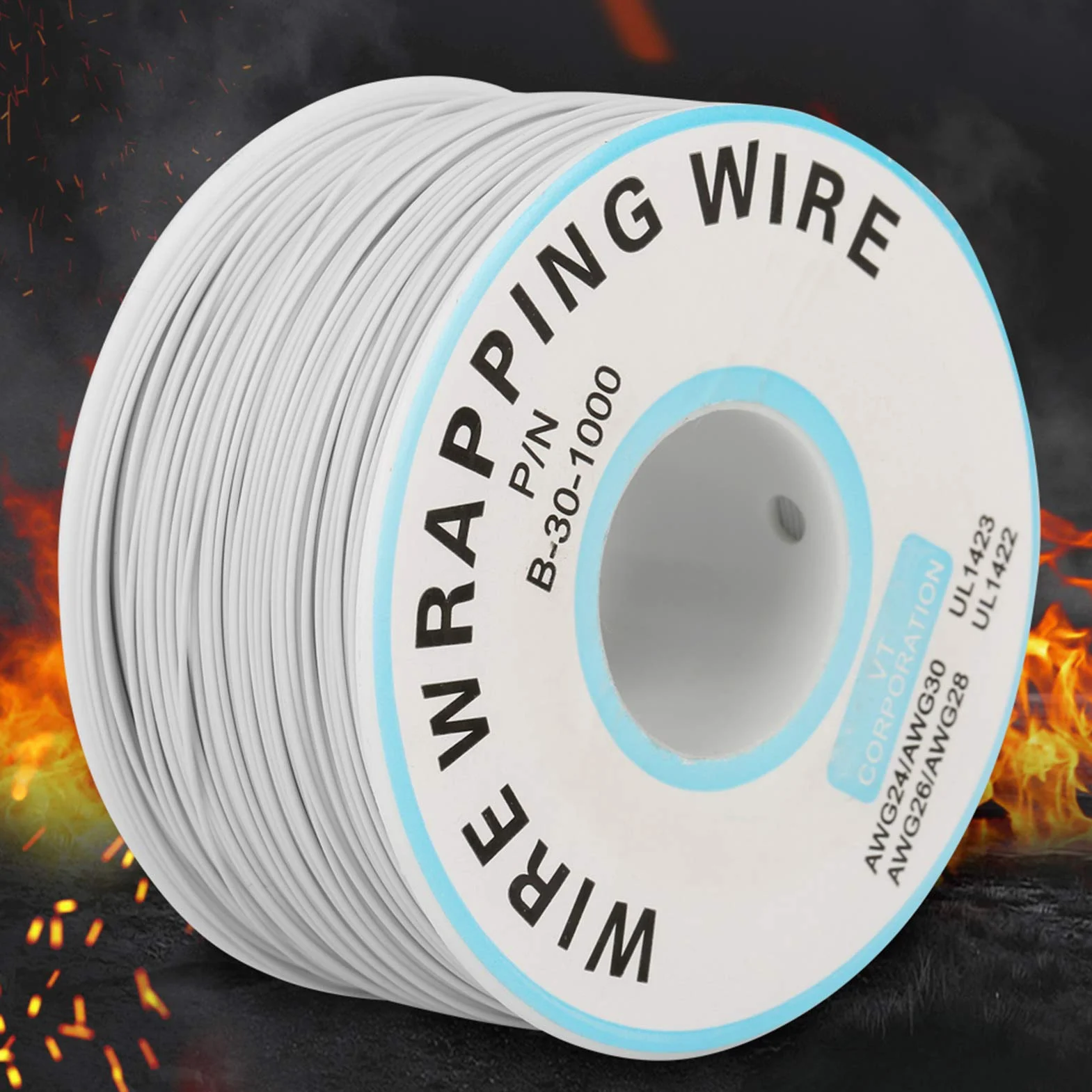 Drut Miedziany Cynowany 30AWG 0,25mm Izolowany Silikonem 200m Biały do Lutowania PCB Kabel Elektryczny