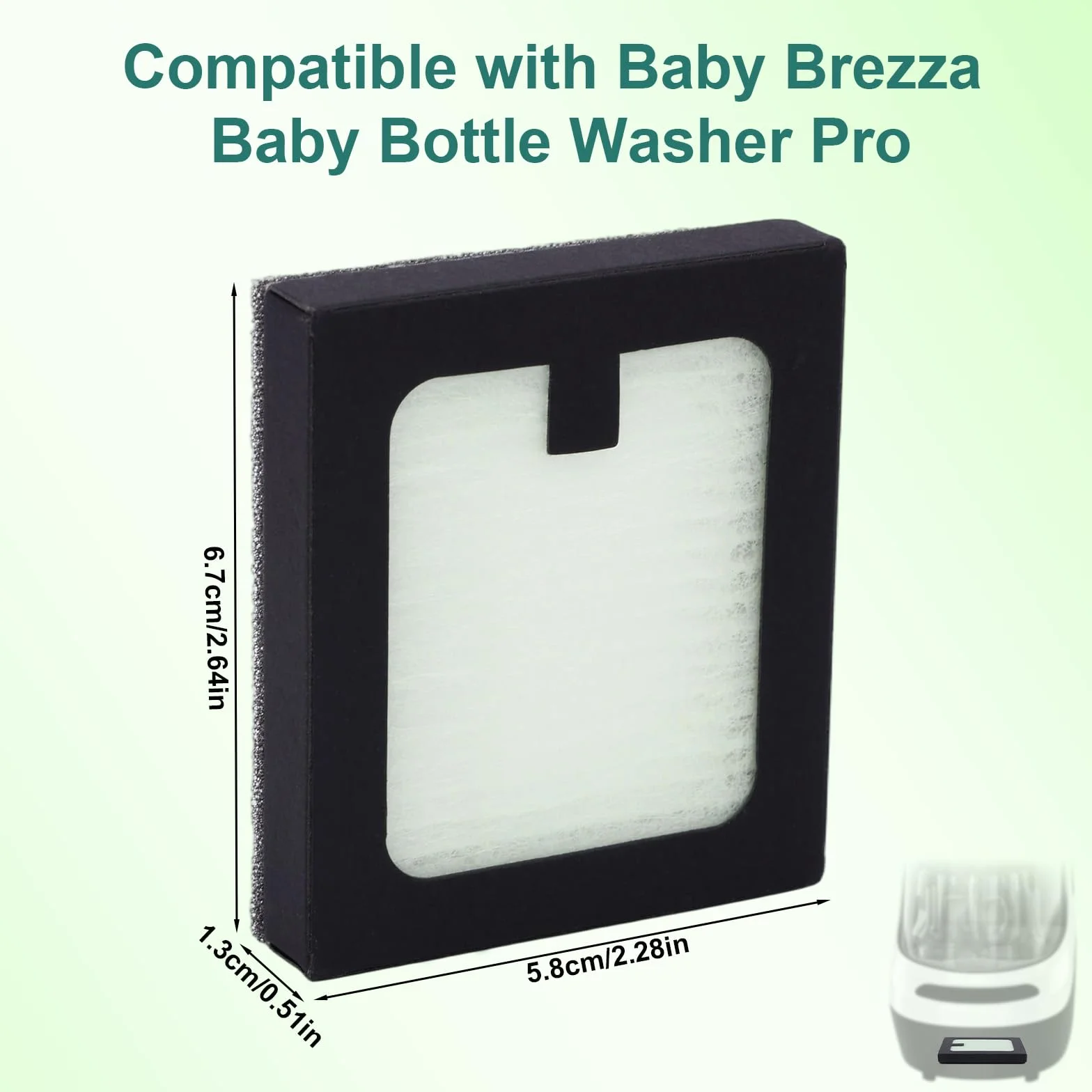 Filtr Zastępczy Kompatybilny z Baby Brezza Baby Bottle Washer Pro 4 Sztuki 6,7x5,8x1,3cm PP PET