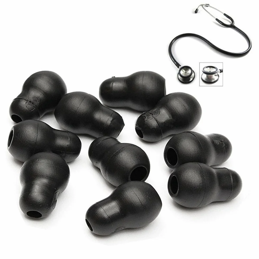 Zatyczki do uszu stetoskopowe wymienne miękkie do stetoskopu Littmann czarne 10 szt.