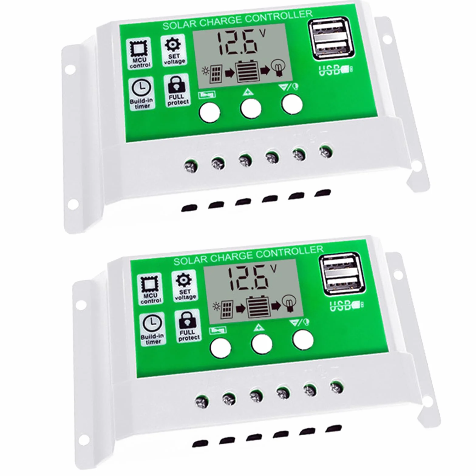 Regulator ładowania słonecznego, PWM 12 V, regulowany wyświetlacz LCD do Life-PO4, żel ołowiowy, kwas litowy, 2 porty USB, konwerter słoneczny 30 A