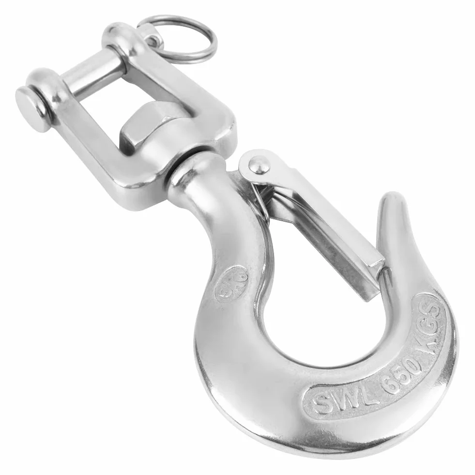 Bezpieczny hak obrotowy Koulate, stal nierdzewna 304 z hakiem hakowym Hak obrotowy Hak obrotowy Hak łańcuchowy 650 kg / 1000 kg (1 #)