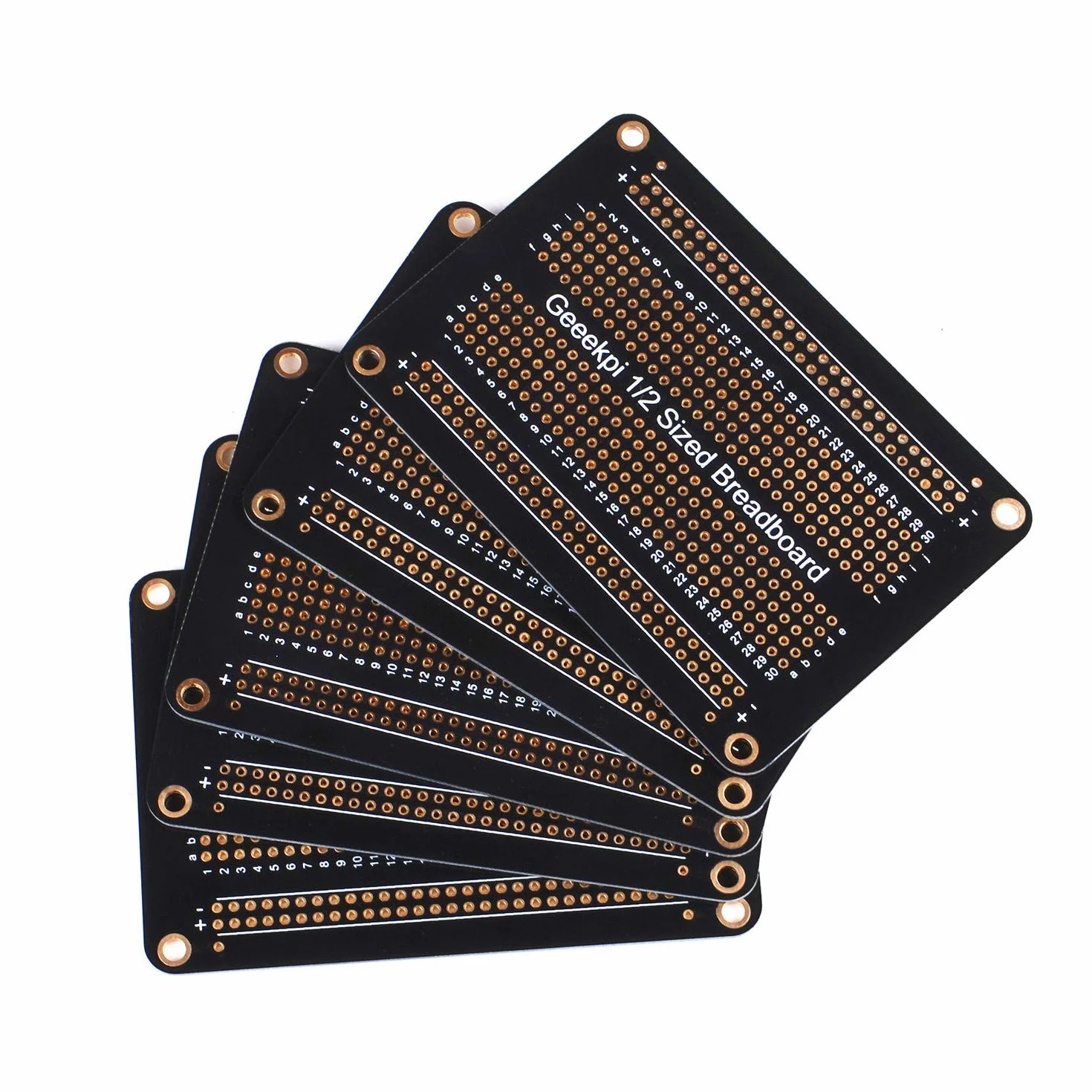 GeeekPi Zestaw 5 szt. Złoto-platerowanych płytek prototypowych PCB dwustronna do lutowania DIY Arduino