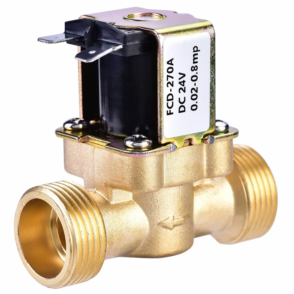 Zawór elektromagnetyczny 3/10.2 cm DC 24 V normalnie zamknięty mosiężny