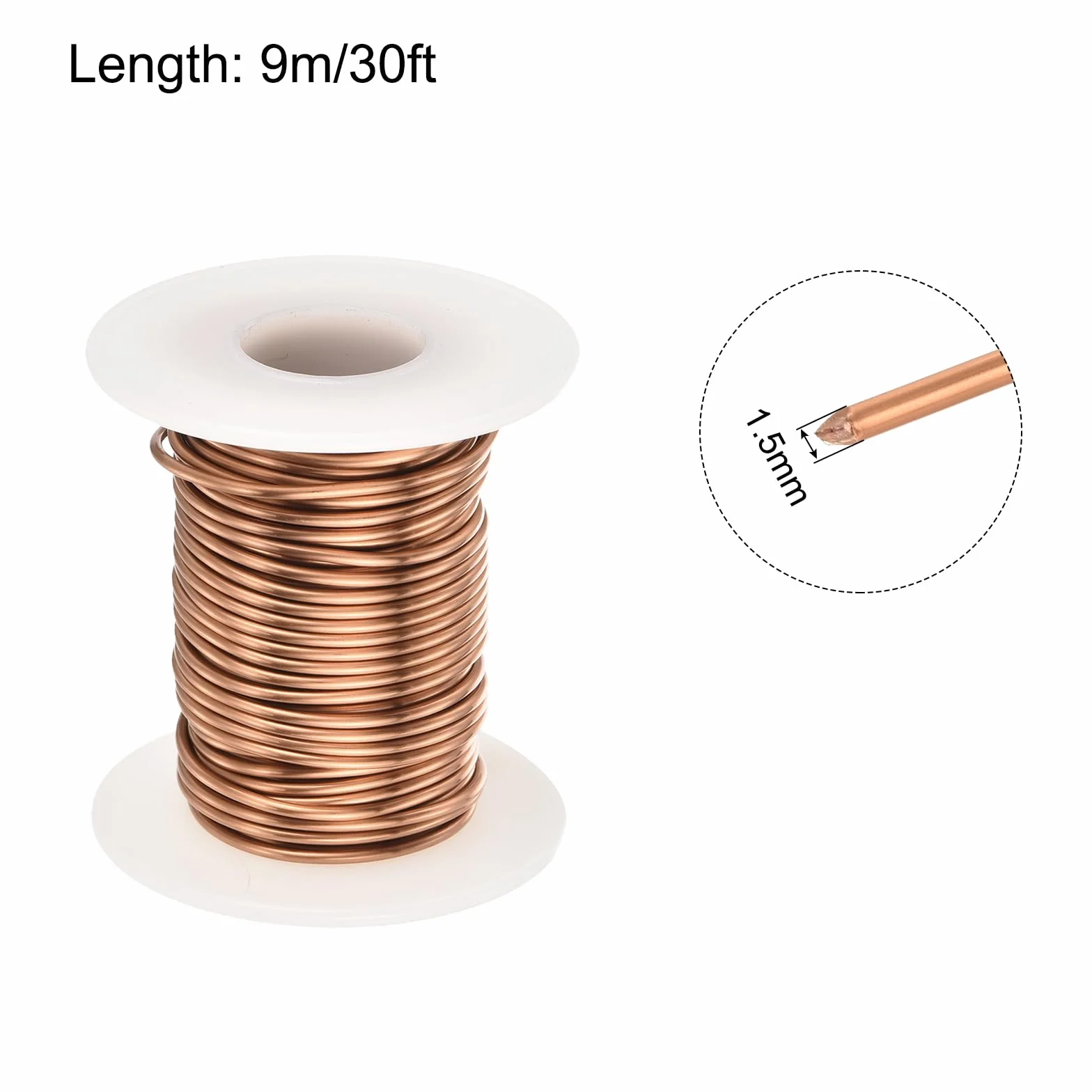 QUARKZMAN 1,5 mm drut magnetyczny 9 m emaliowany drut miedziany emaliowany drut magnetyczny 150 gramów 155C do transformatorów, cewek indukcyjnych